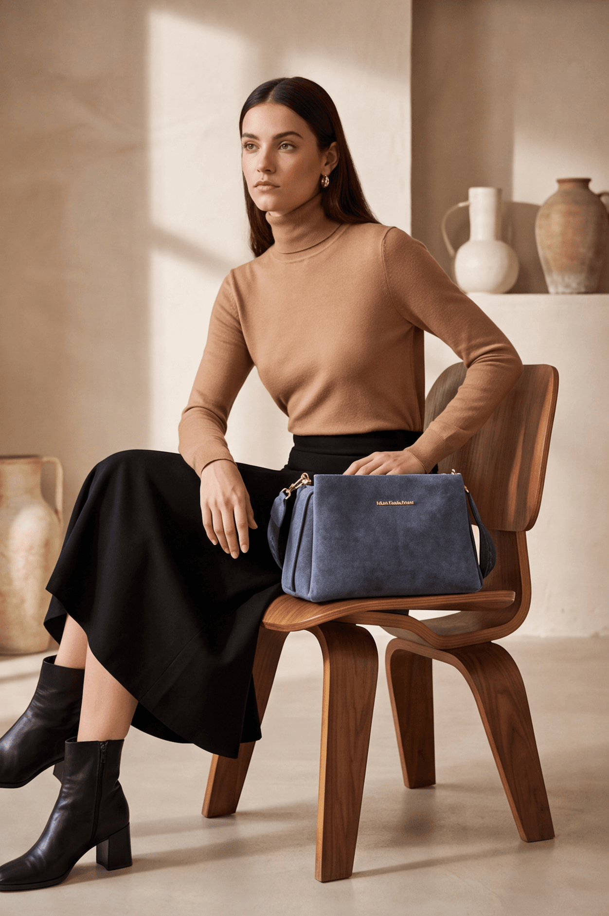 Maria Grazia Severi D8839-5 borsa tracolla scamosciata