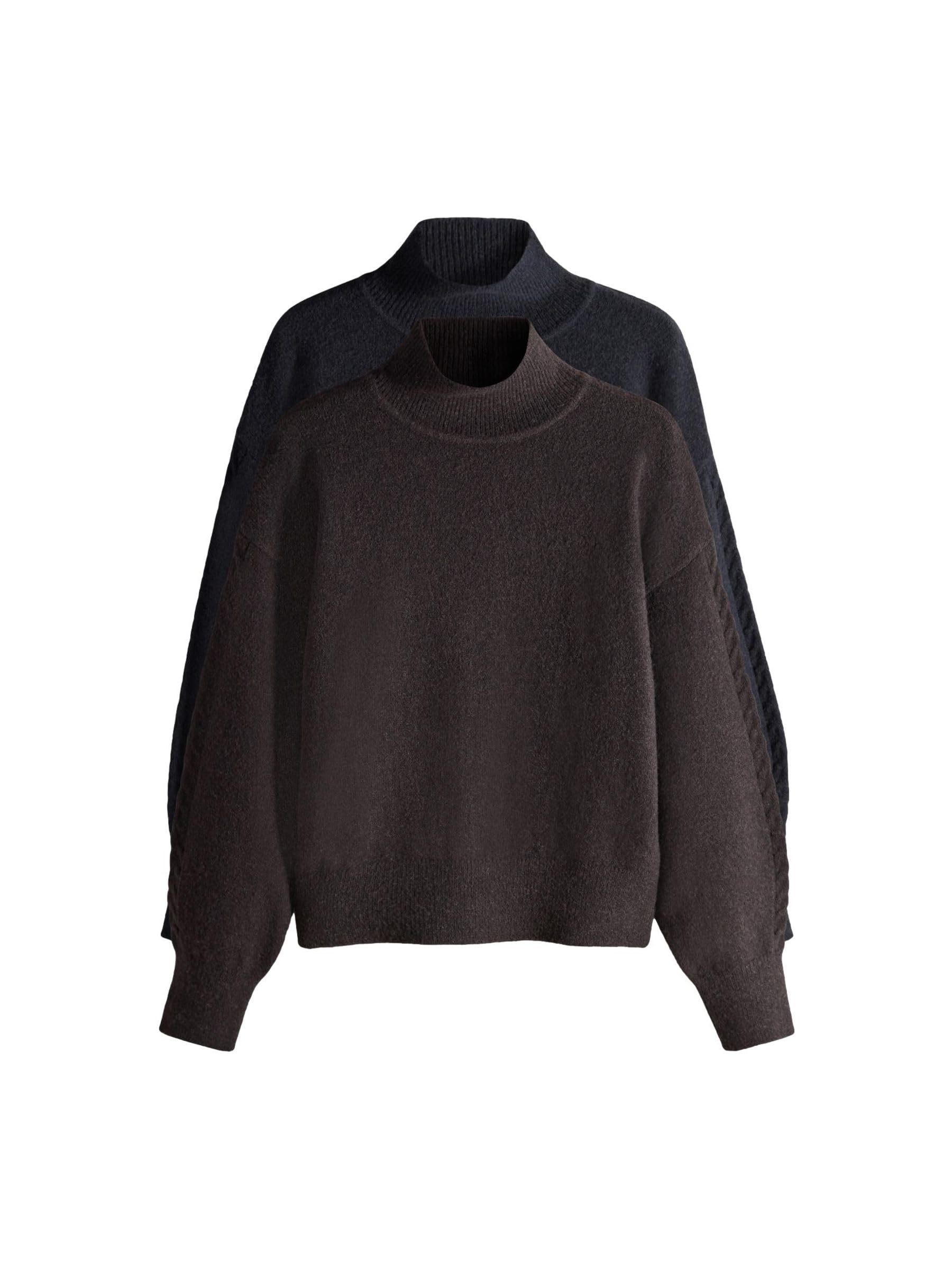 Geo Next The Set maglione trecce collo alto donna 2 pezzi morbido