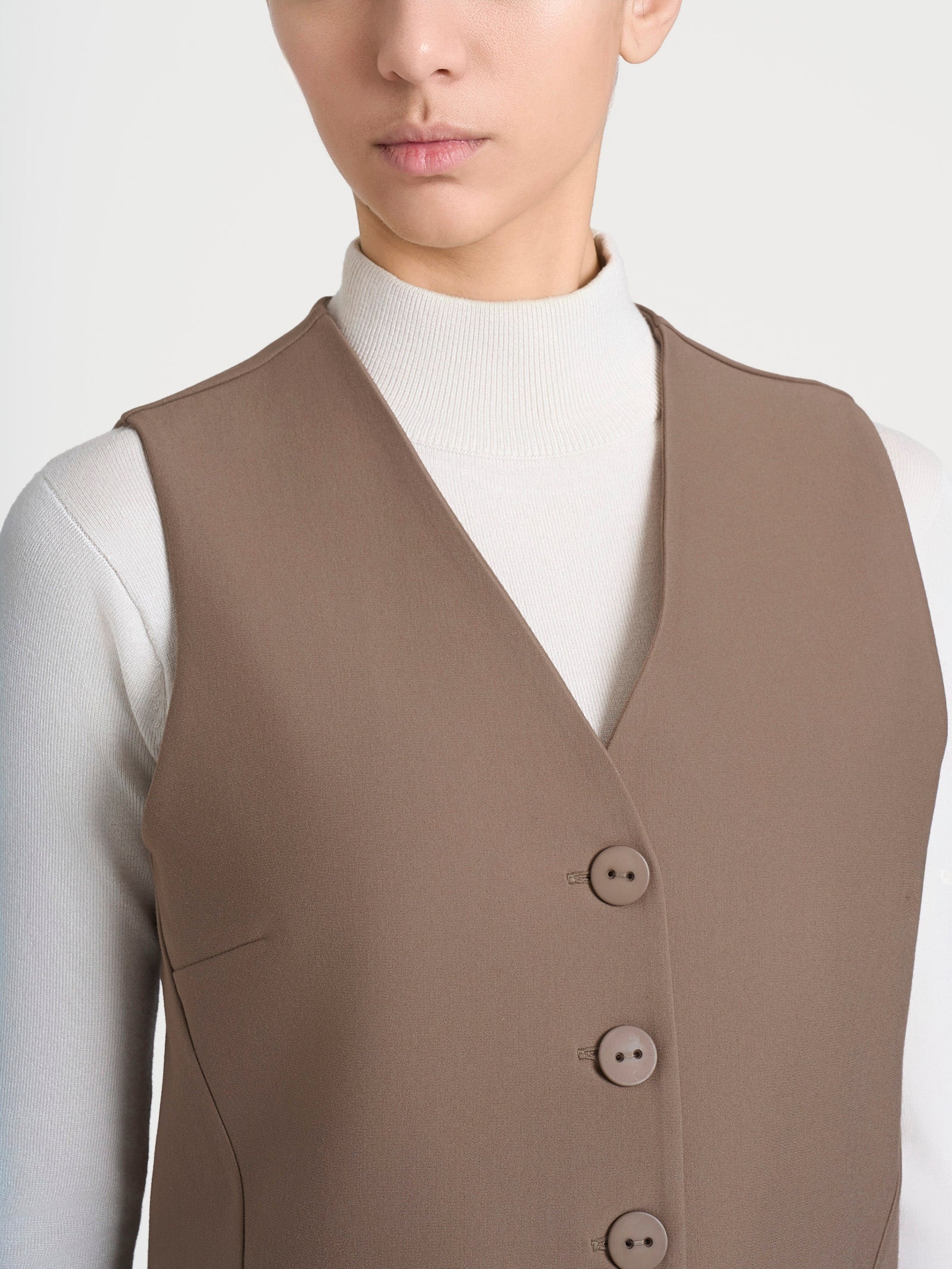 Ragno Compact Gilet 4 Bottoni Pine Bark Marrone