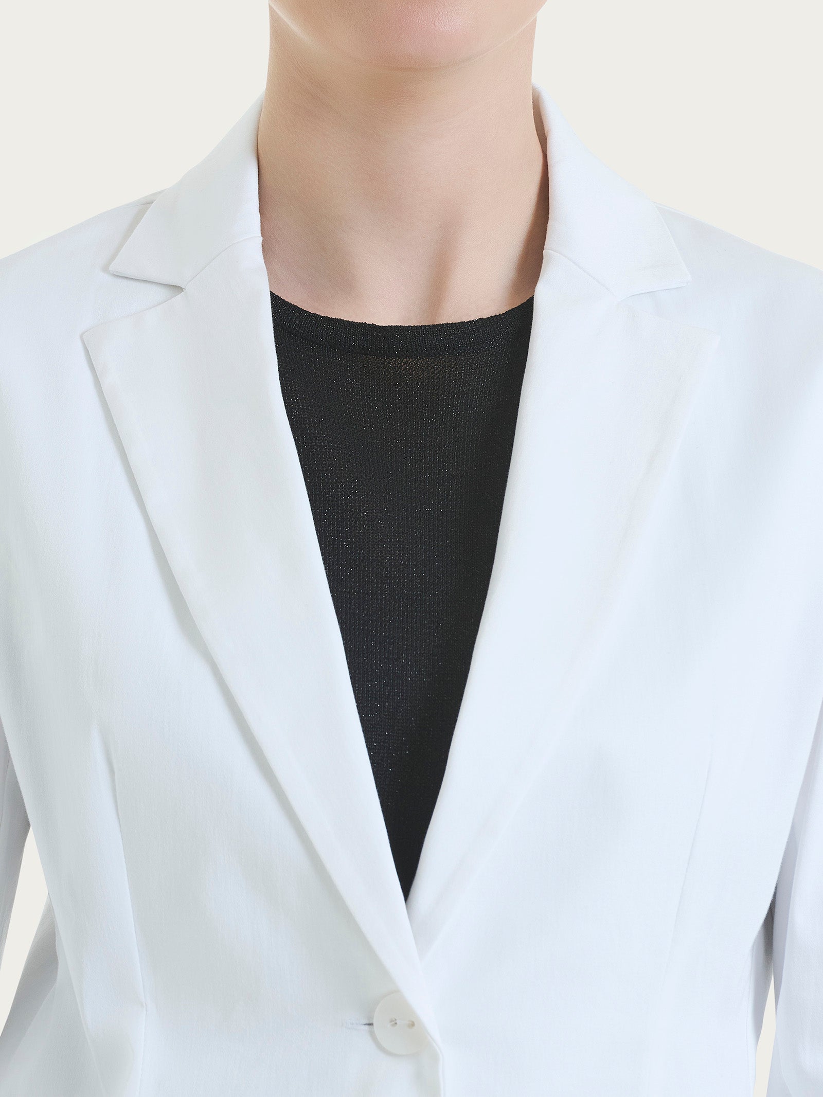 Ragno Satin Power blazer due bottoni bianco cotone