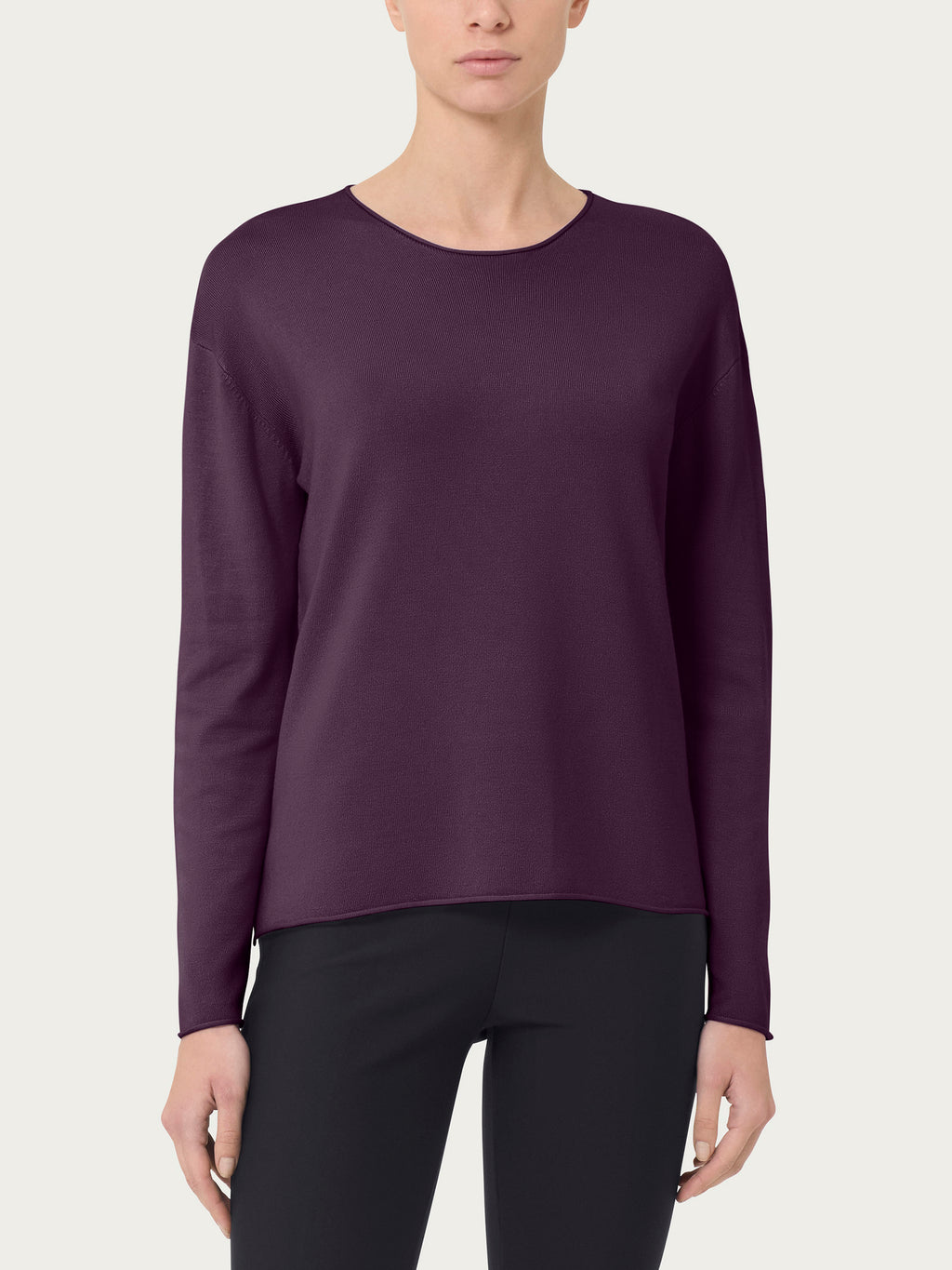 Ragno Four Seasons Maglia Girocollo Prugna Plum Perfect traspirante