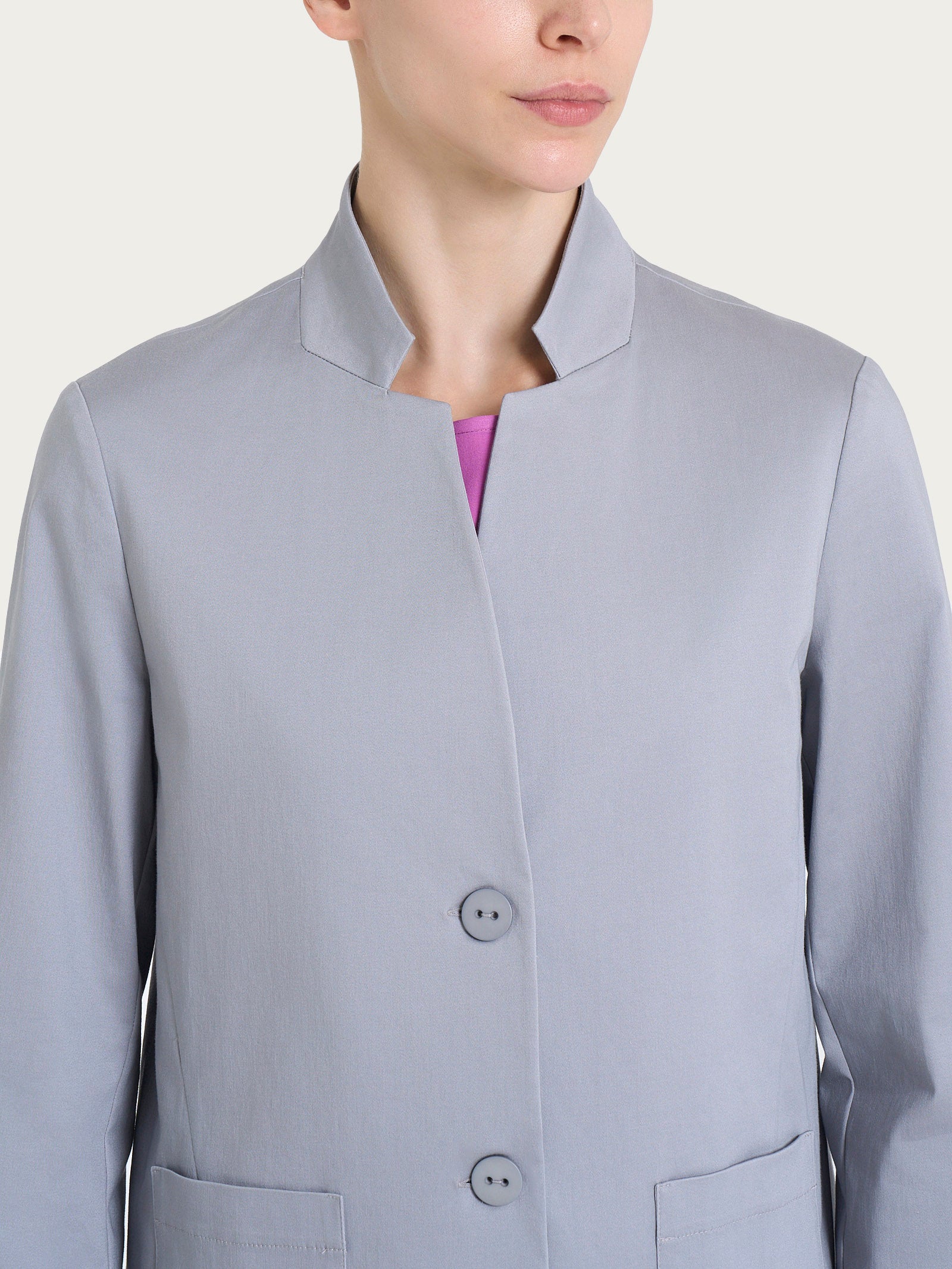 Ragno Satin Power Blazer corto giacca grigio cotone elasticizzato