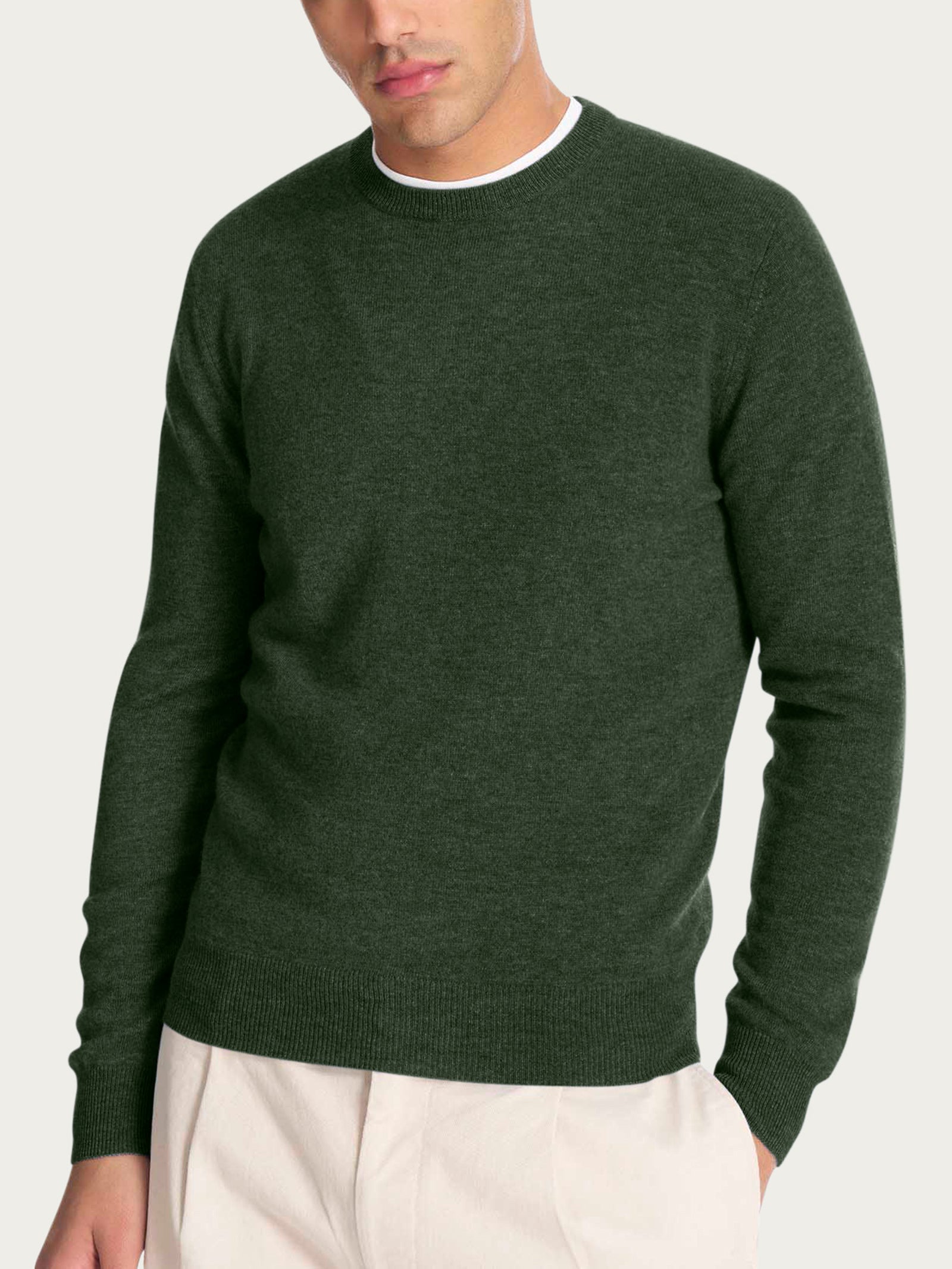 Ragno Cashmerino Girocollo maglia uomo Kombu Green lana