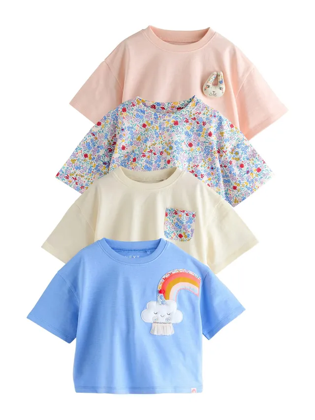 Next Confezione 4 T-Shirt Bambina in Cotone