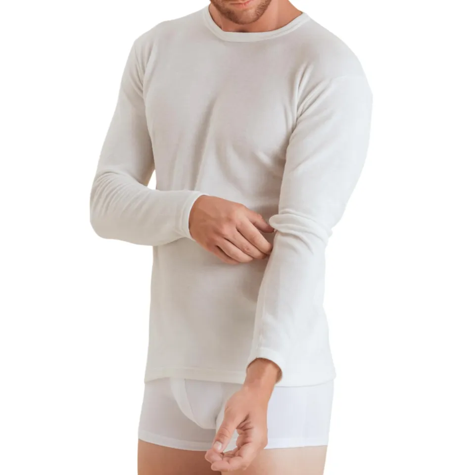Lady C Maglia Intima Uomo Manica Lunga Lana e Cotone