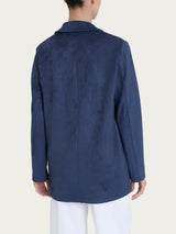 Ragno Eco Suede Over blazer destrutturato bleu monopetto