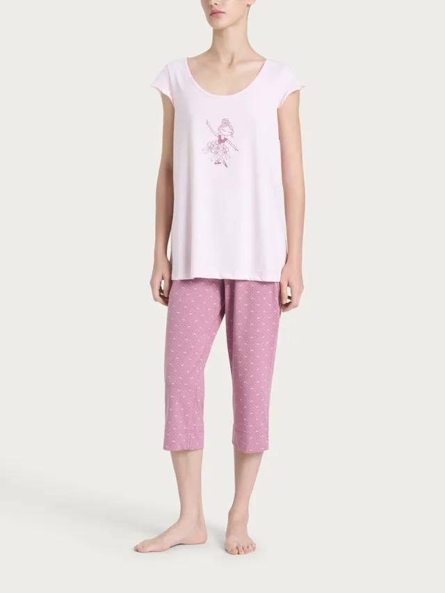 Ragno Pigiama Pinocchietto cotone Pink a boo jersey