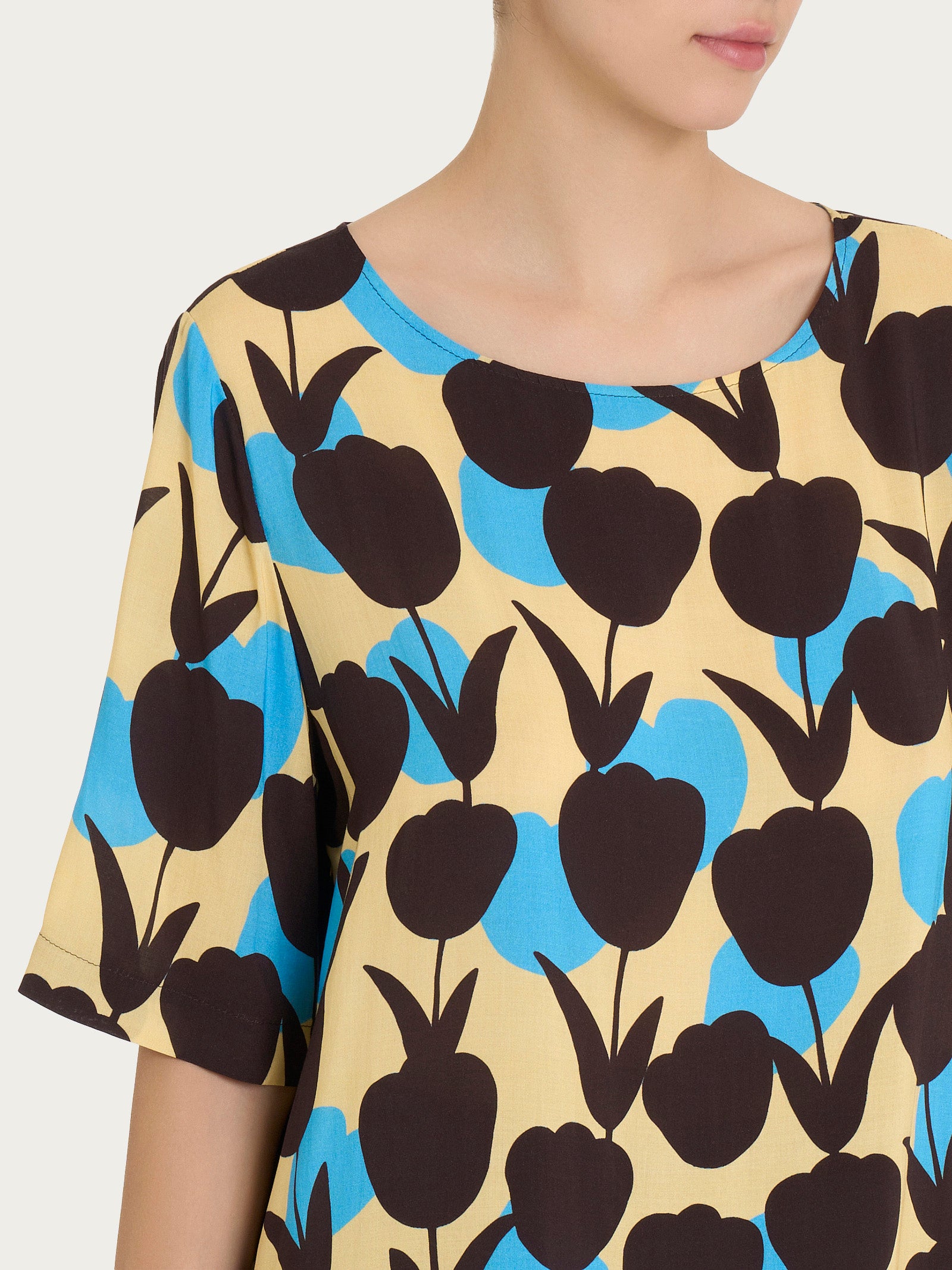 Ragno EcoSeta Blusa manica corta azure blue viscosa