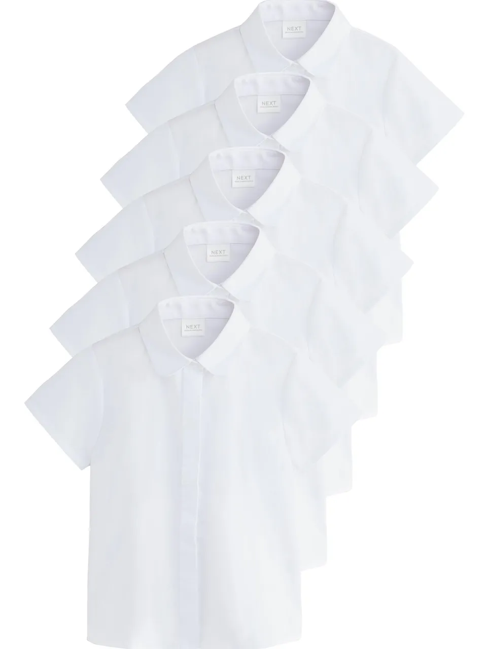 Next camicie scuola bambina maniche corte 5 pezzi 146 cotone