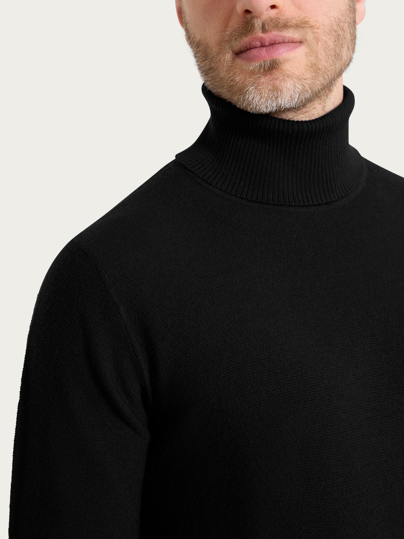 Ragno Merino Soft Dolcevita punto links nero uomo