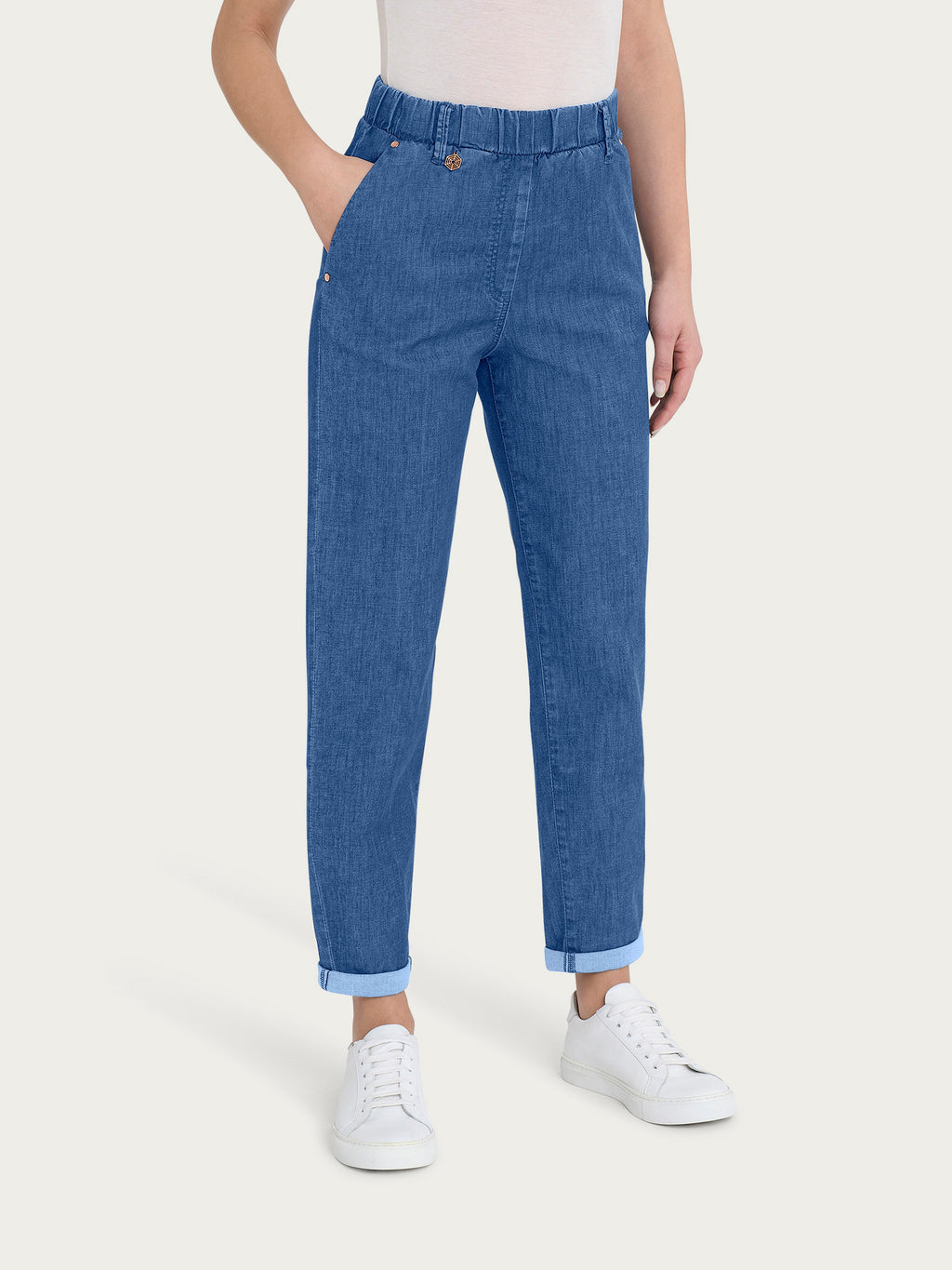 Ragno Carrot Jeans donna Light Denim 7.5 oz delavé