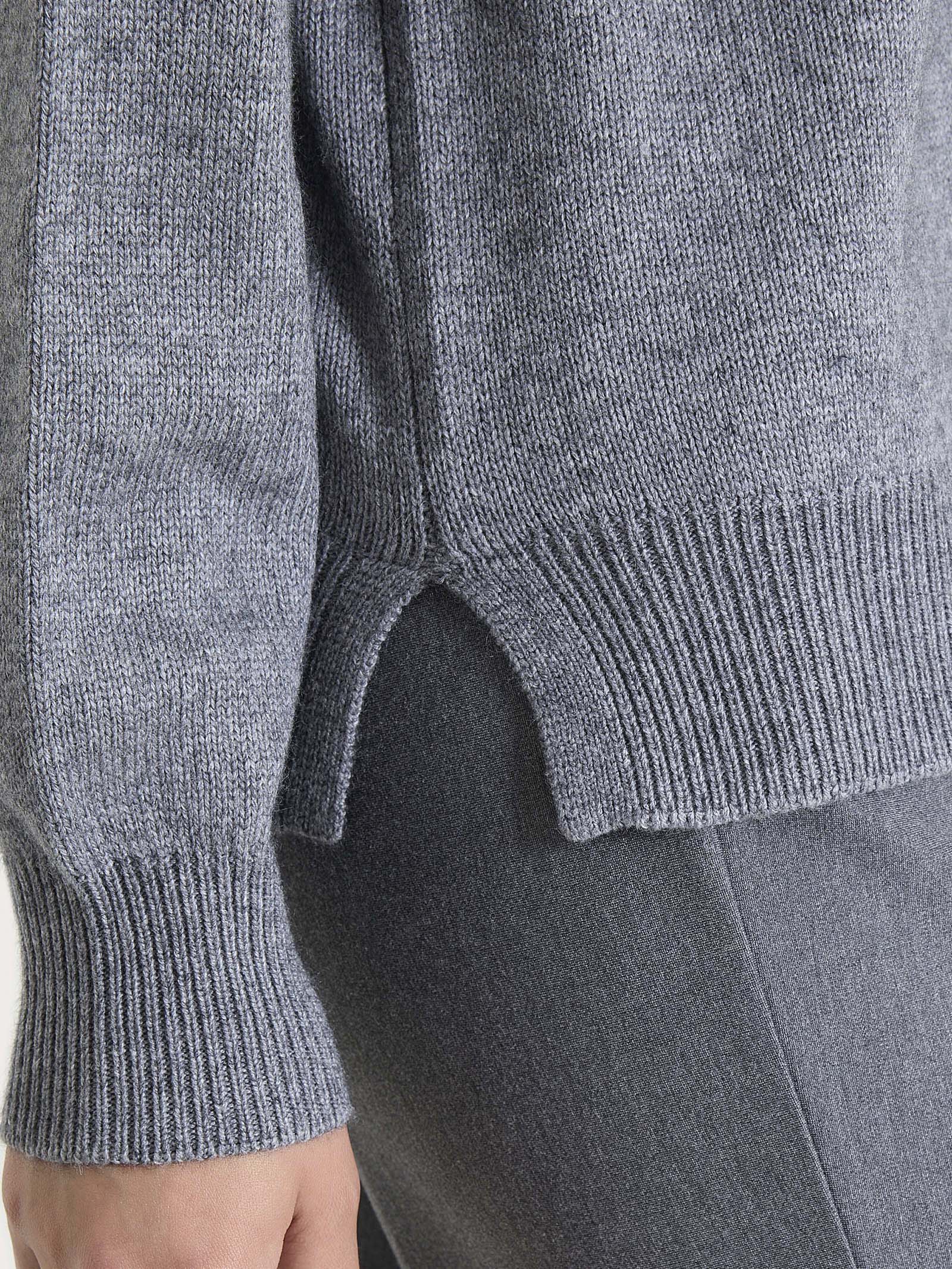 Ragno Natural Soft Cardigan Collo Alto Donna Ferro Melange