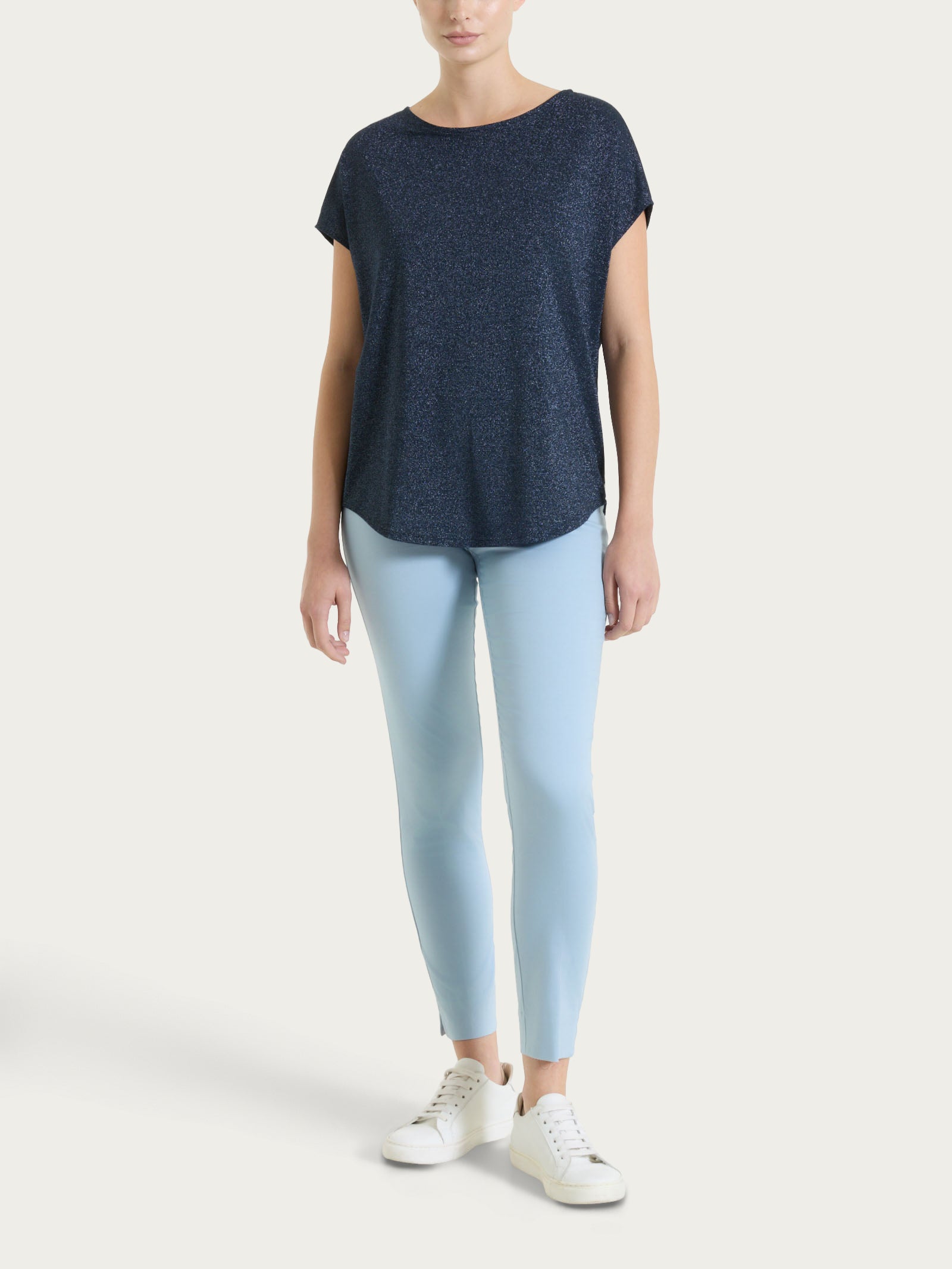 Ragno Satin Power Pantaloni Capri Dusty Blue skinny