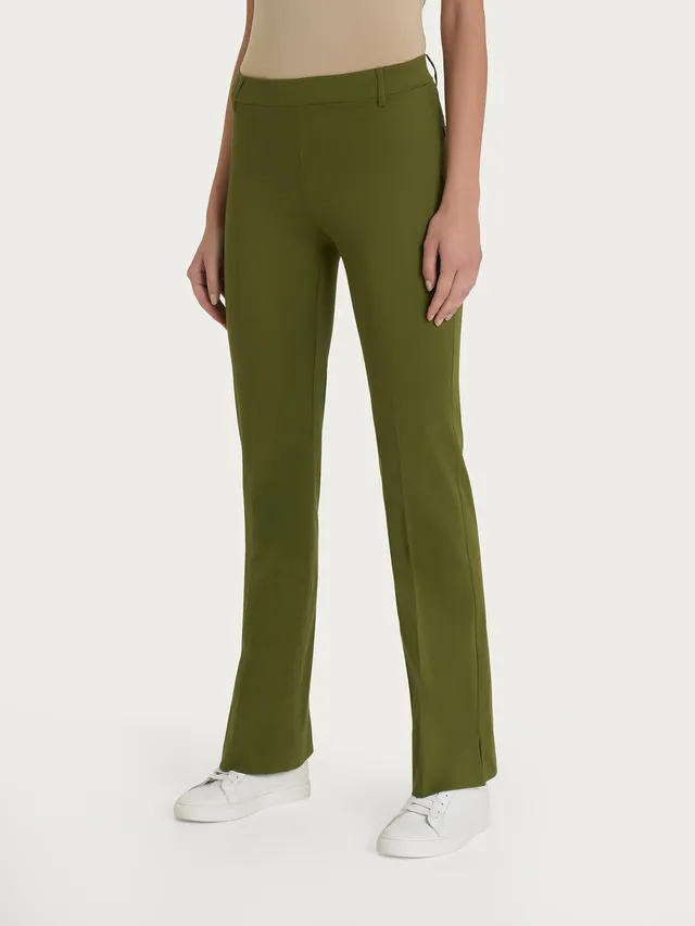 Ragno Satin Power pantalone flare sphagnum con spacchi
