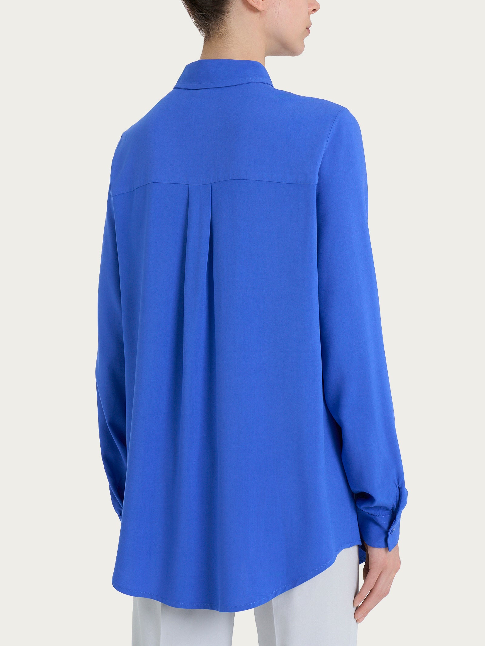 Ragno EcoSeta Camicia Donna Manica Lunga Dazzling Blue Seta