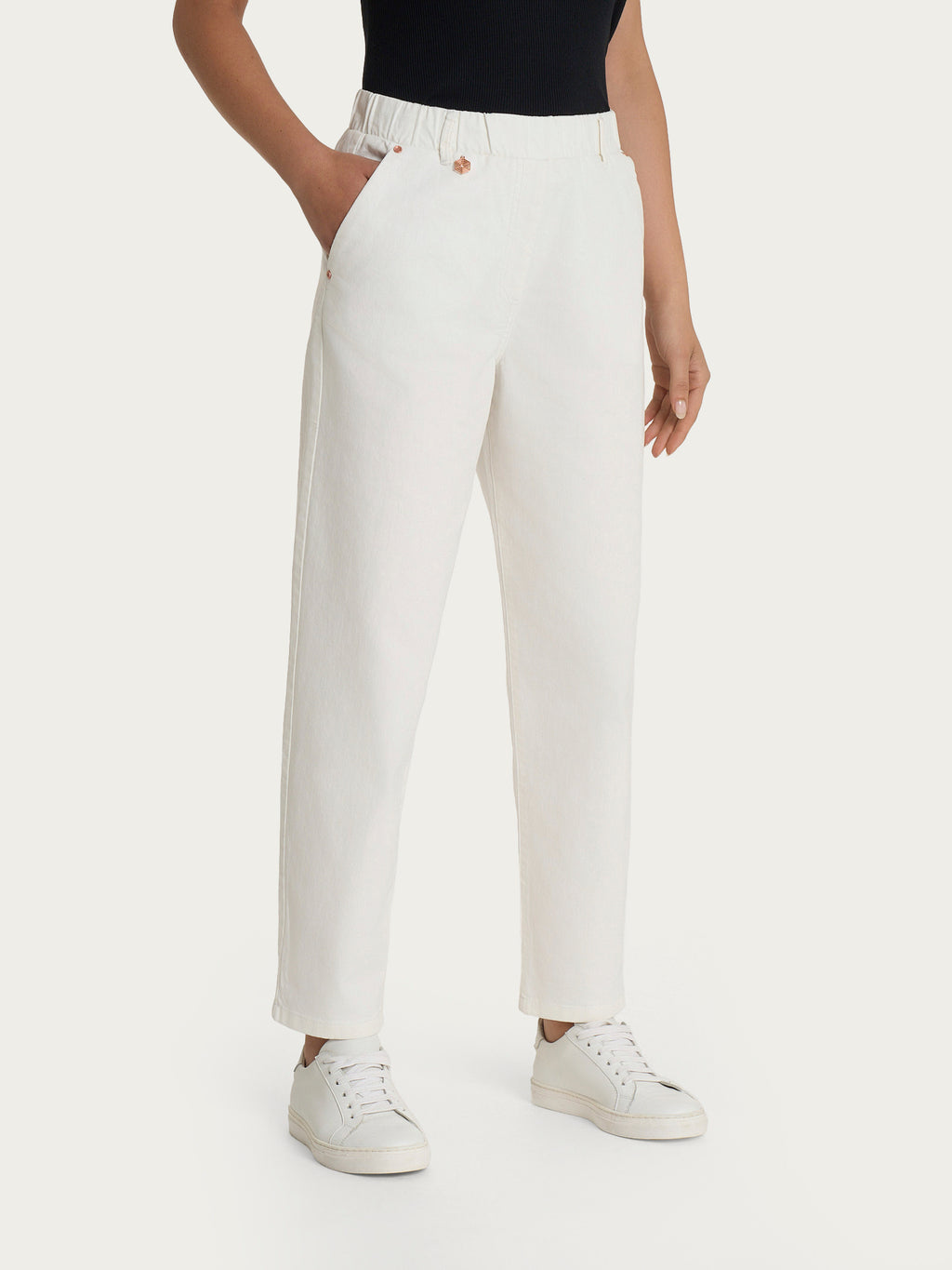 Ragno Super Denim Carrot jeans donna bianchi elasticizzati