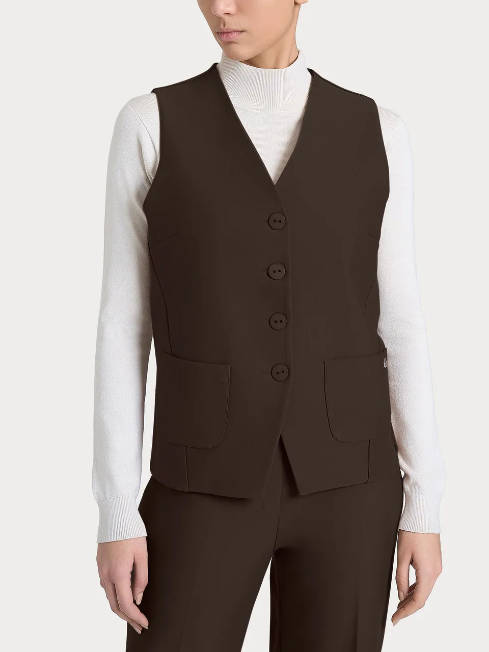 Ragno Compact gilet 4 bottoni Chocolate Torte elasticizzato