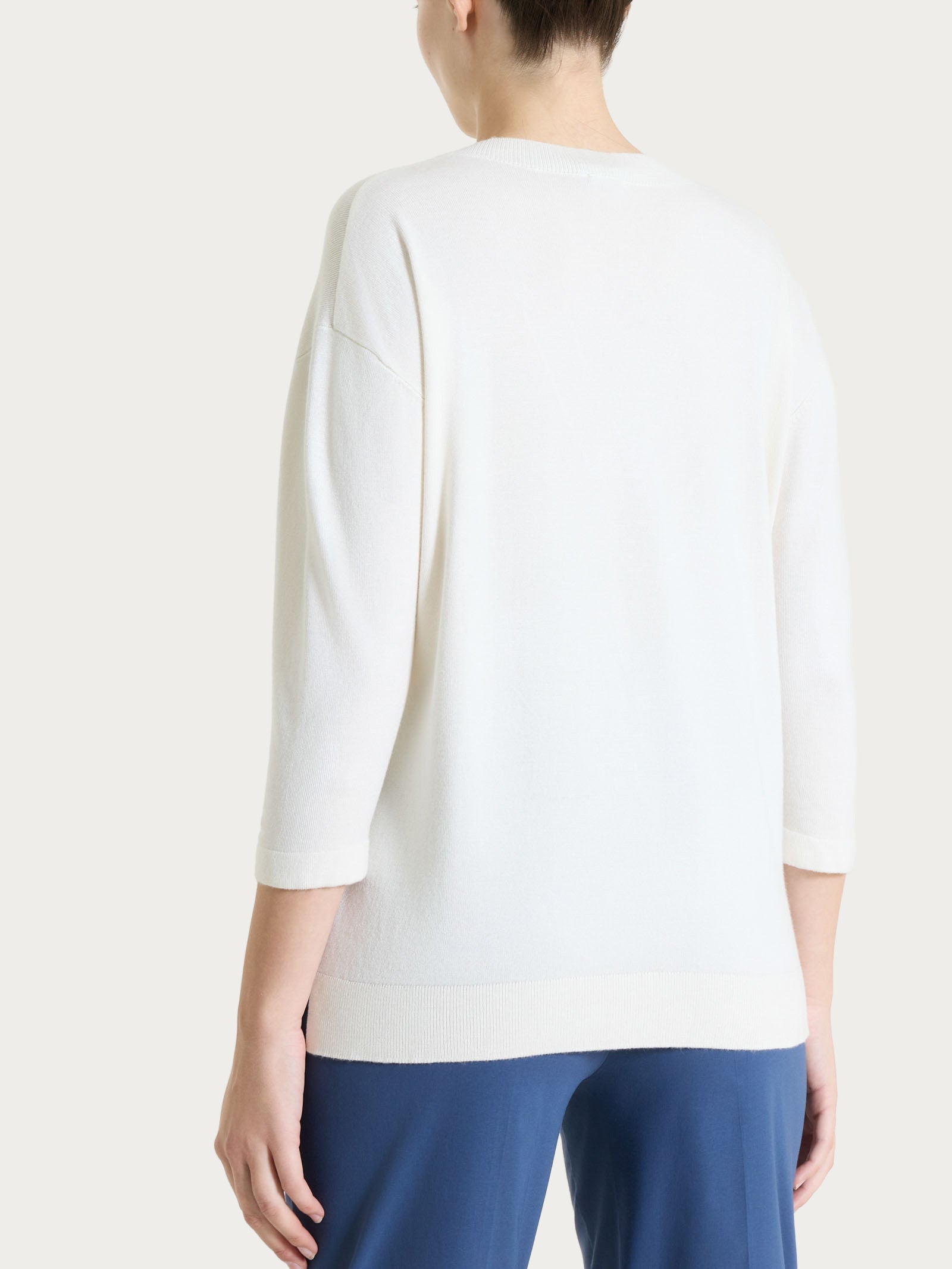 Ragno Summertime maglia scollo V avorio viscosa