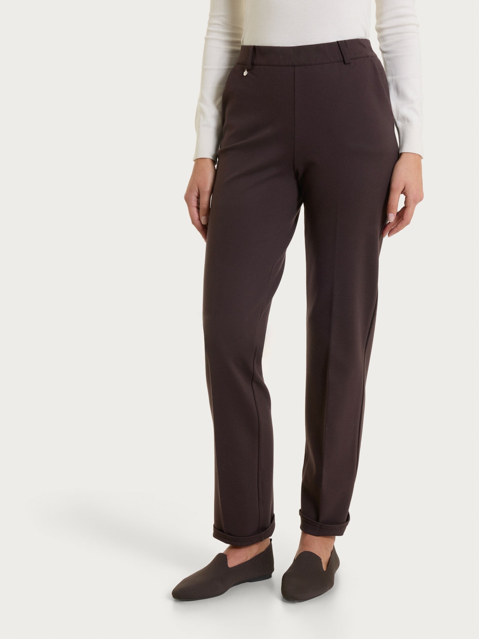 Ragno Cashmere Compact Pantalone Dritto Marrone