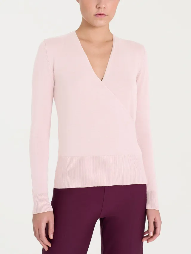 Ragno Four Seasons maglione portafoglio rosa scollo V donna