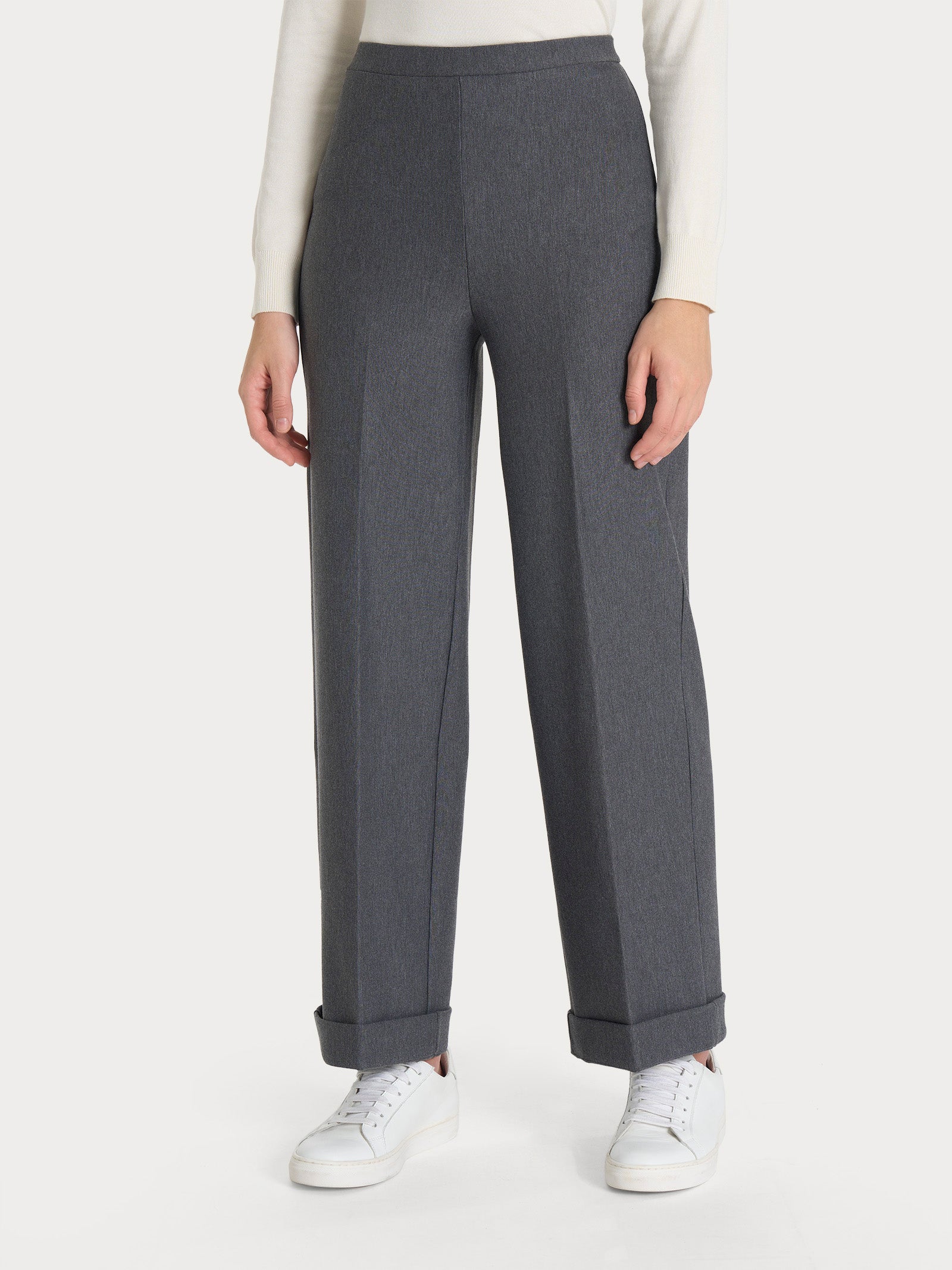 Ragno The Cropped pantalone ampio ardesia modellante