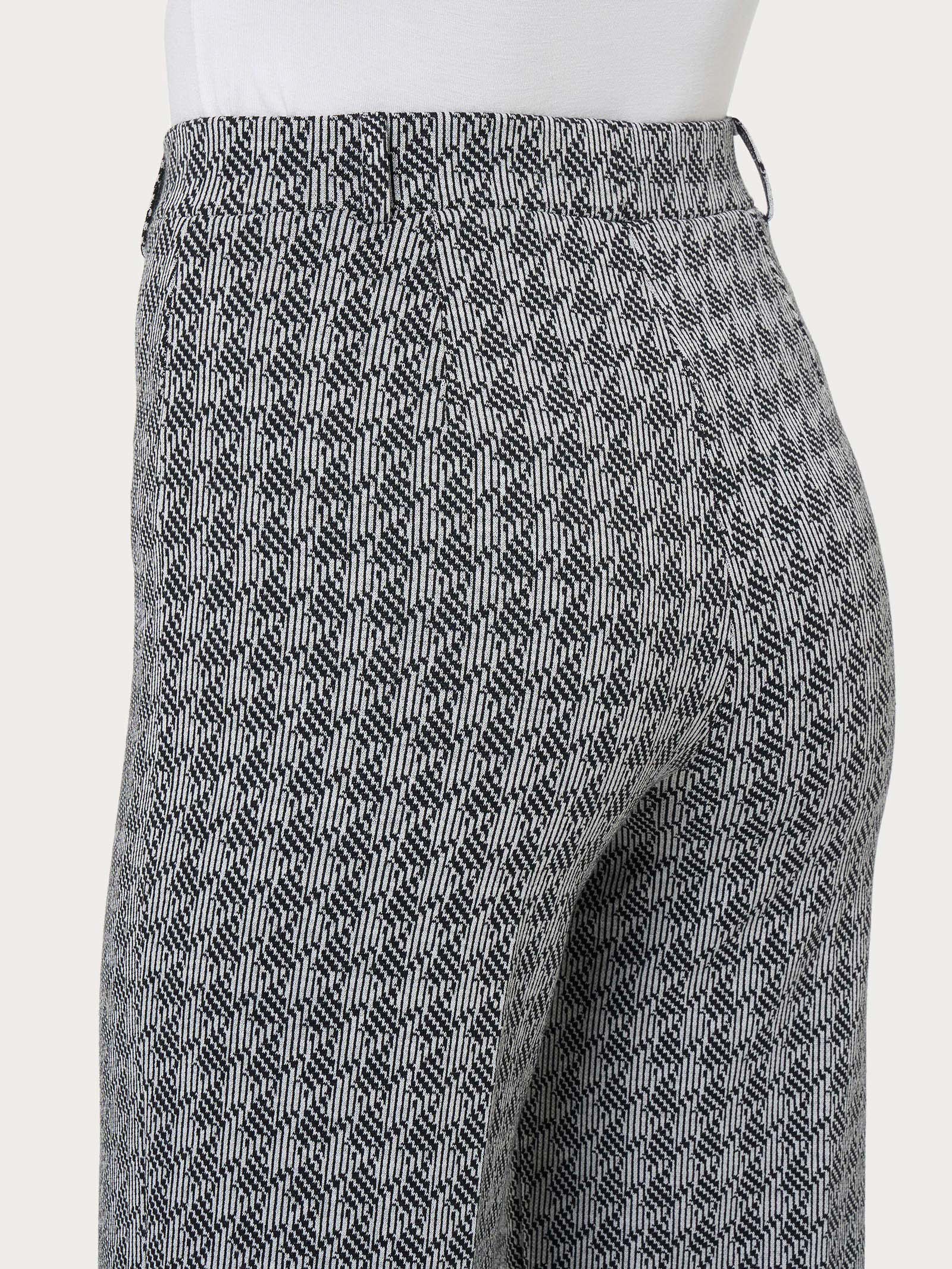 Ragno Eco Jacquard pantalone pied de poule nero