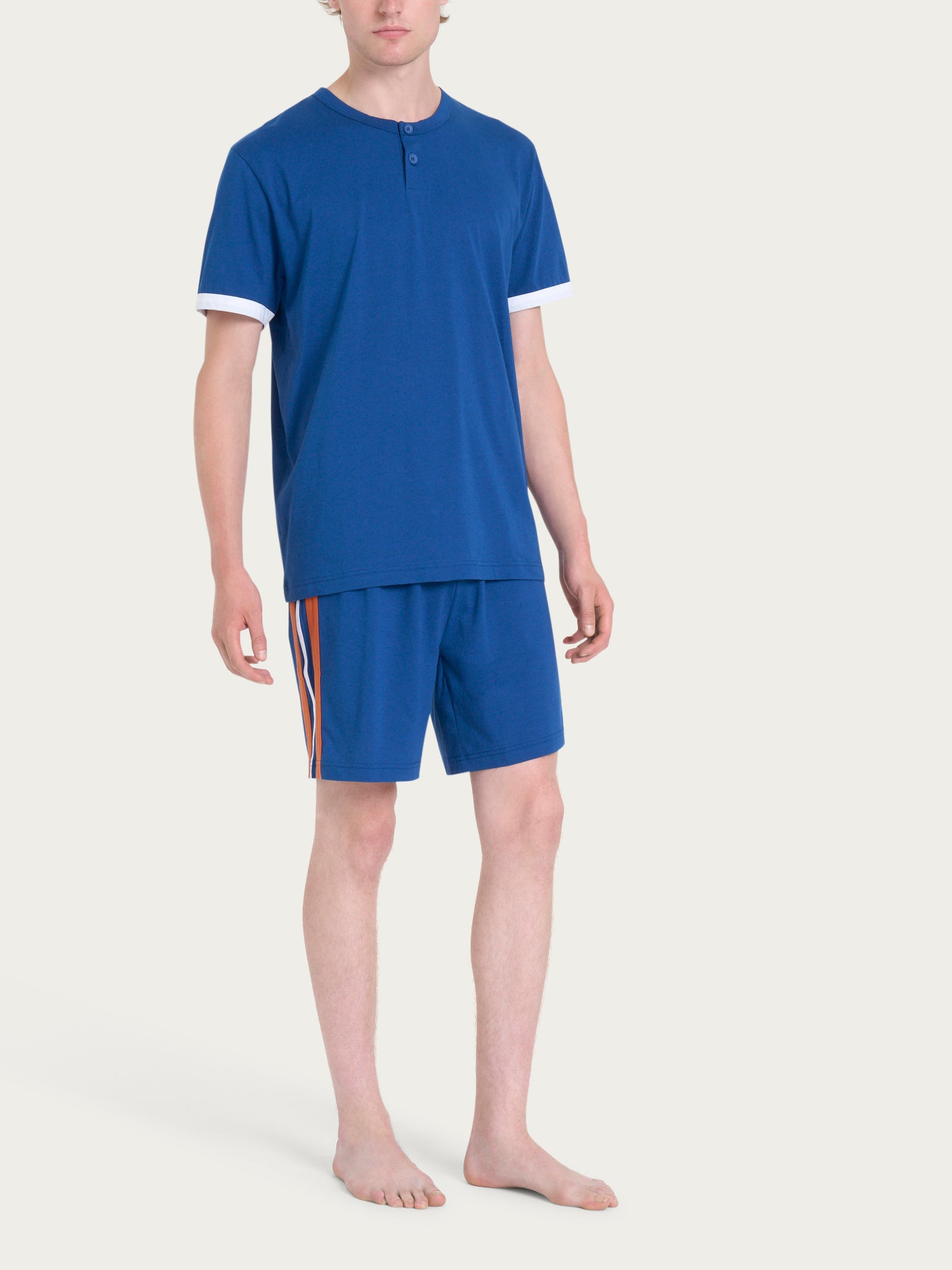 Ragno Jersey Cotone Pigiama Corto Navy Peony uomo