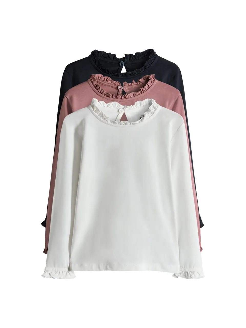 Next The Set Magliette Bambina Manica Lunga x3 Volant