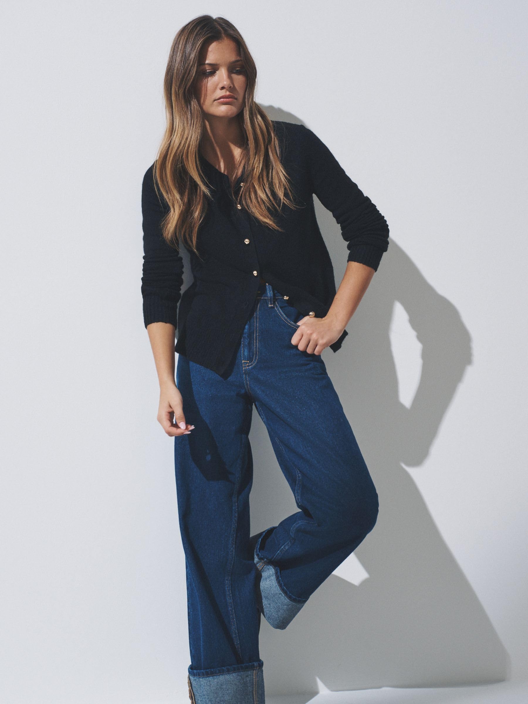 Geo Next The Set cardigan donna lana 2 pezzi bottoni oro