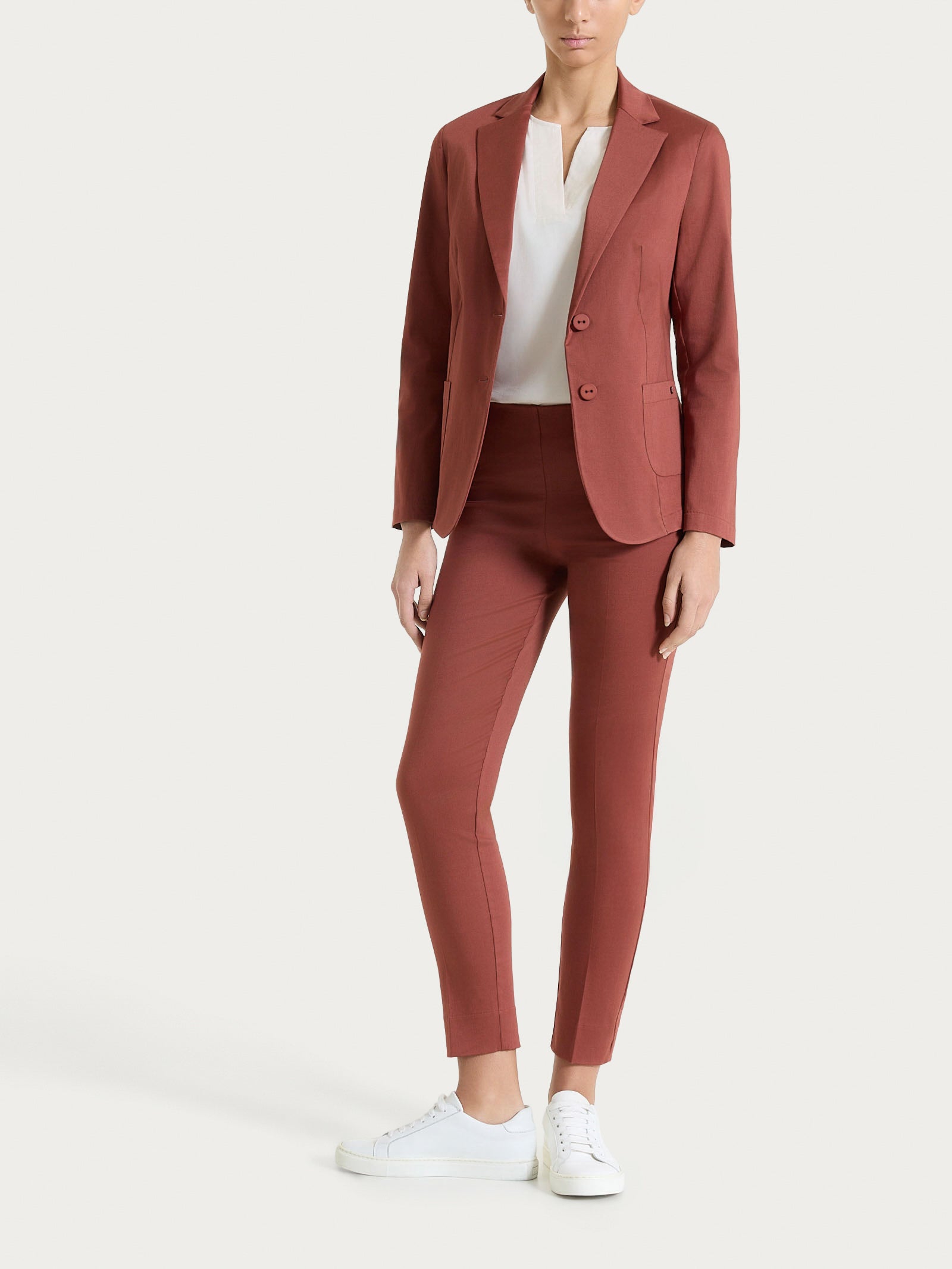 Ragno Satin Power Pantalone Capri Mogano Cotone