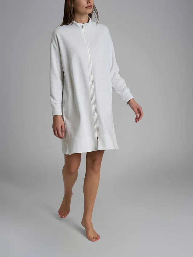 Ragno Cotton Eco Pile Vestaglia Zip Ghiaia Mel. manica lunga