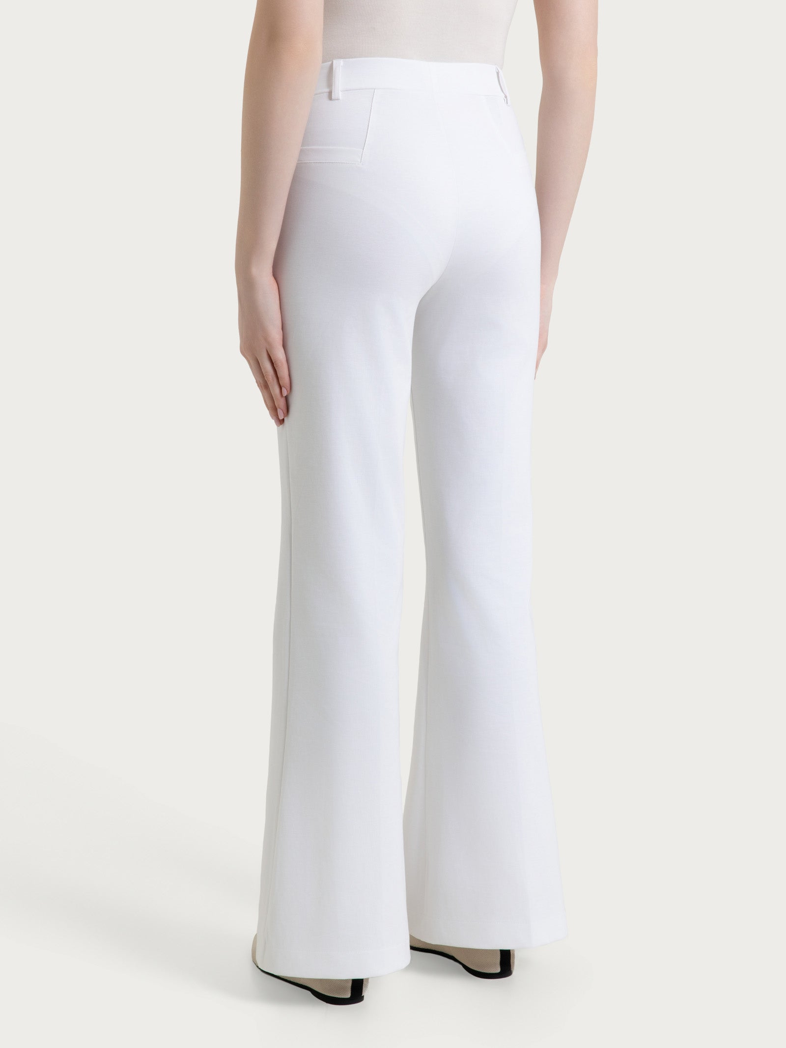 Ragno Compact Light pantalone flare Bianco elasticizzato