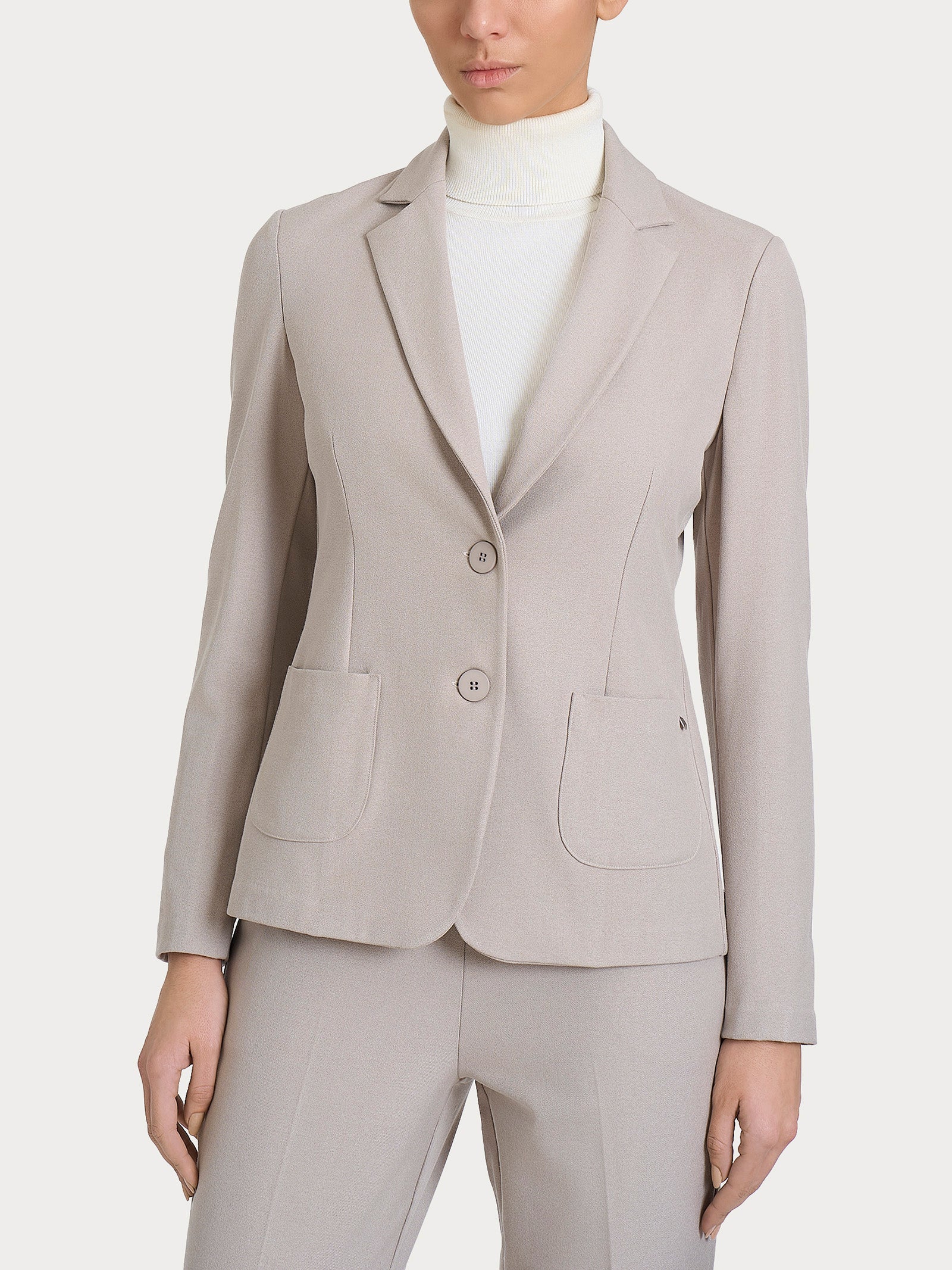 Ragno Compact blazer due bottoni Flannel Twill Nude twill