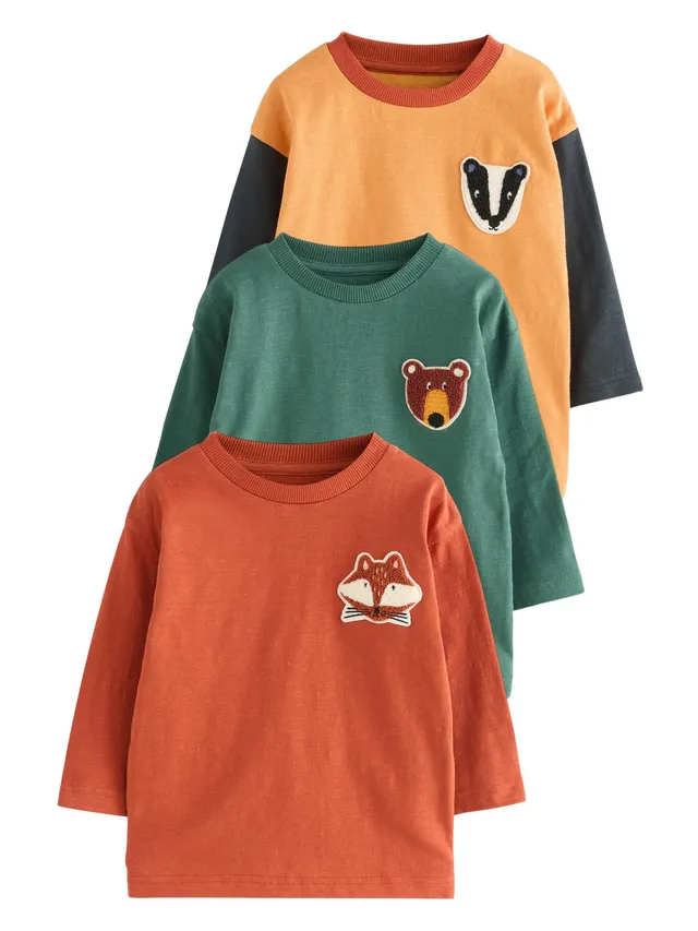 Next T-Shirt Bambino Manica Lunga Cotone Confezione 3