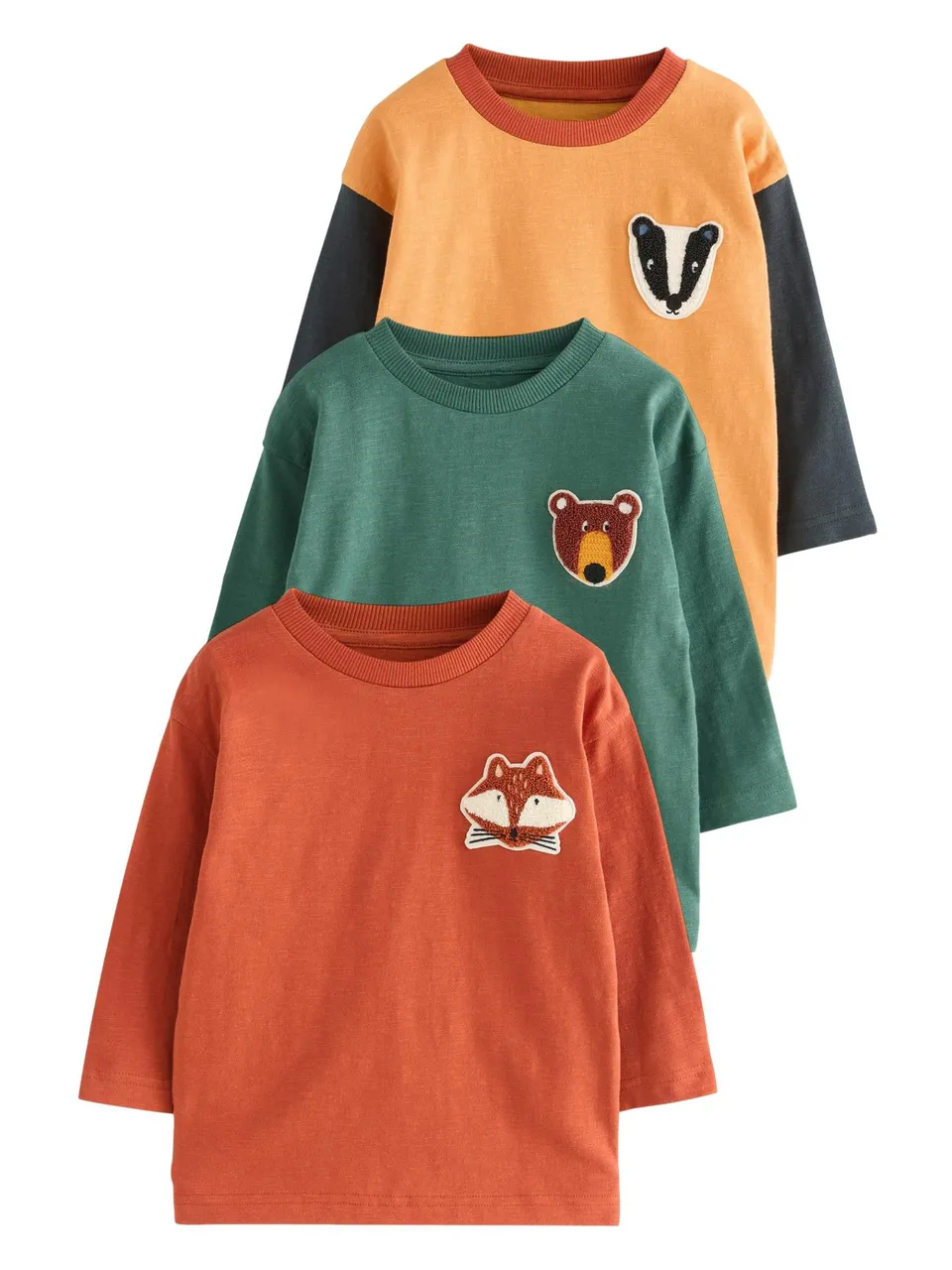 Next T-Shirt Bambino Manica Lunga Cotone Confezione 3