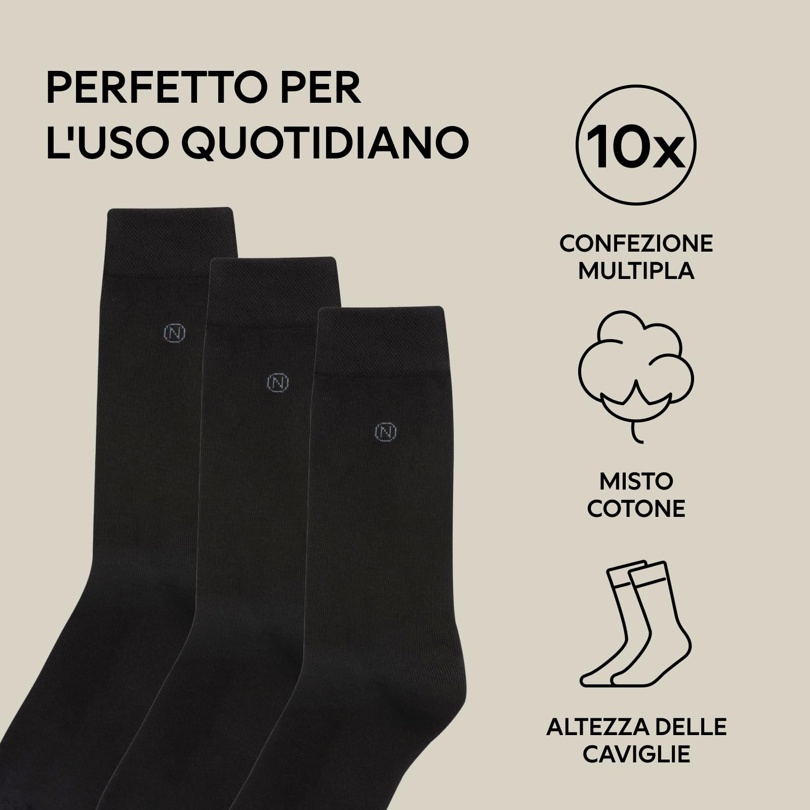 Next calzini uomo cotone nero fondo imbottito