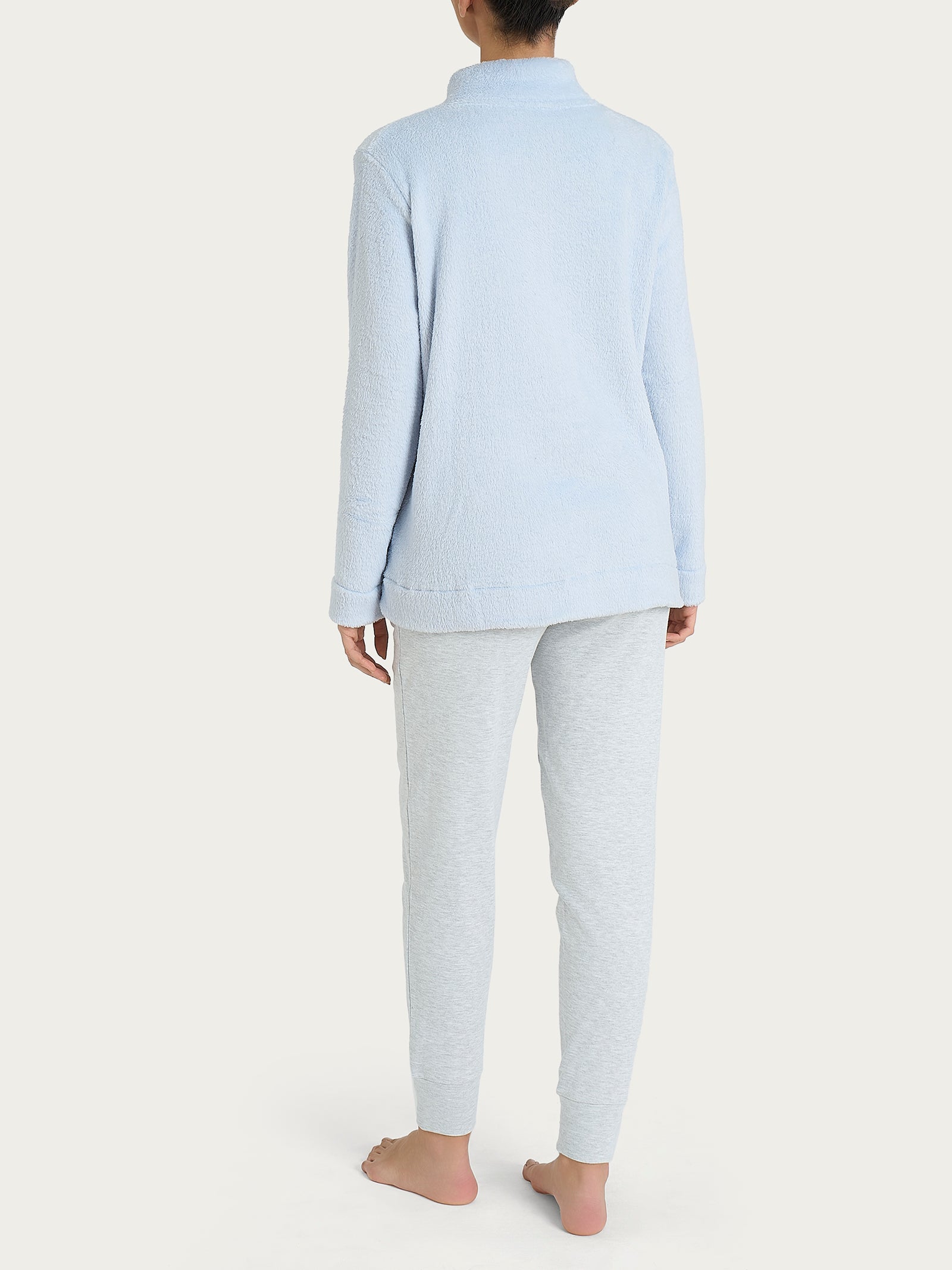 Ragno Polar Fleece pigiama lungo aperto Xenon Blue caldo invernale