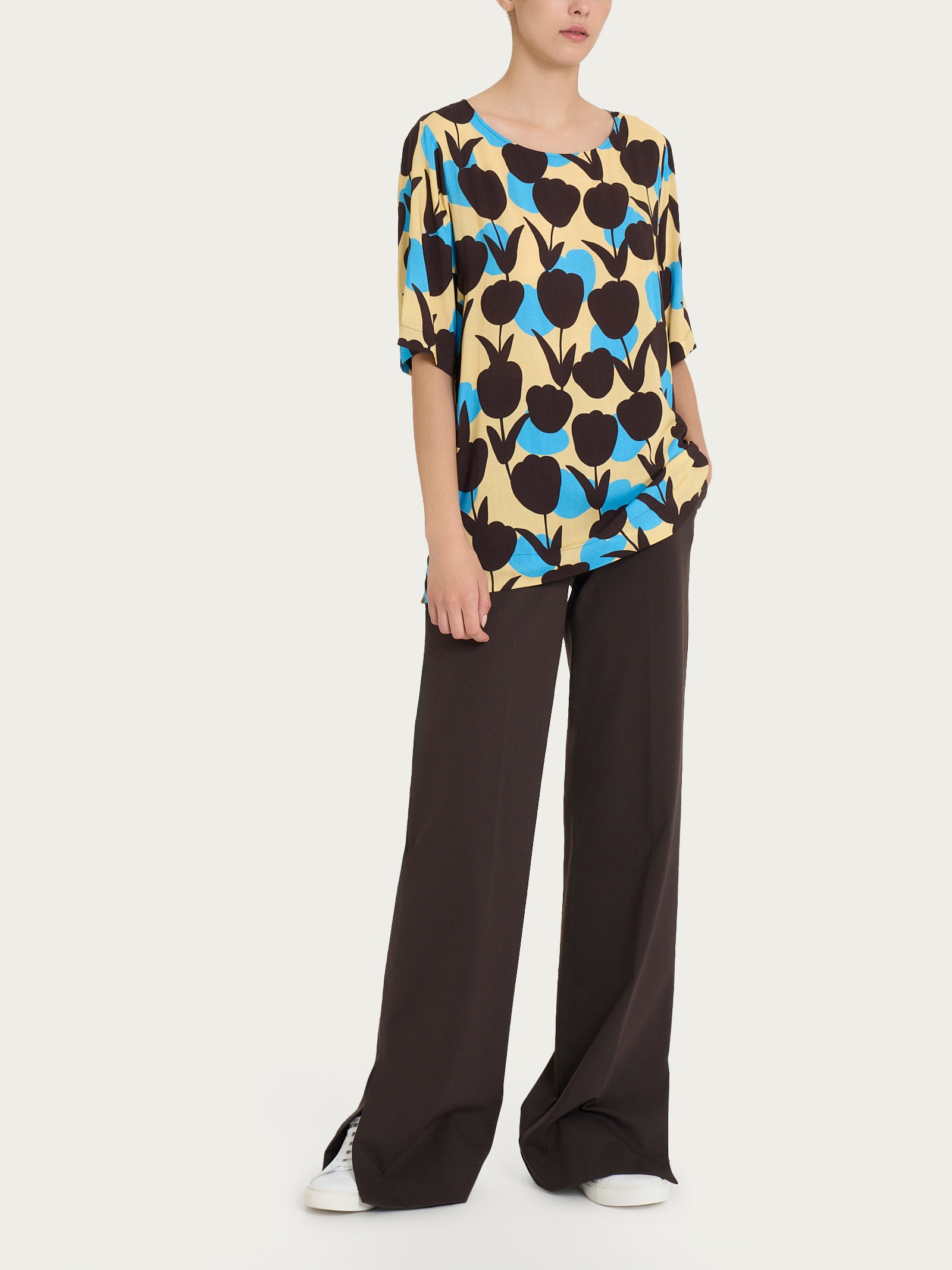 Ragno EcoSeta Blusa manica corta azure blue viscosa
