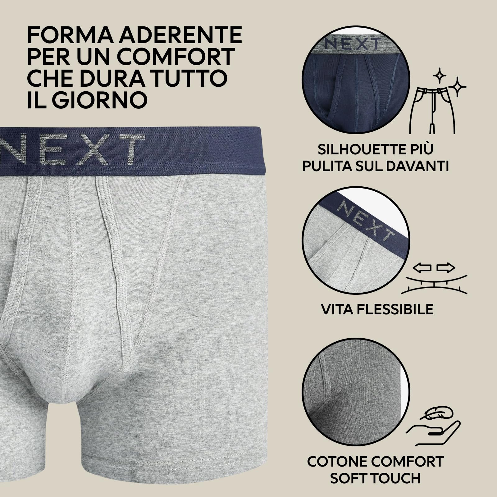 Next Boxer A-Front Uomo L 4 Pezzi Cotone