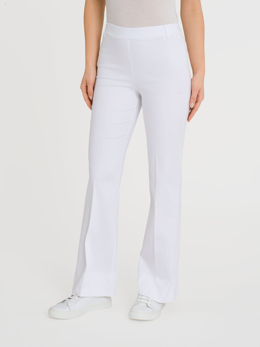 Ragno Satin Power pantaloni flare donna bianchi spacco cotone