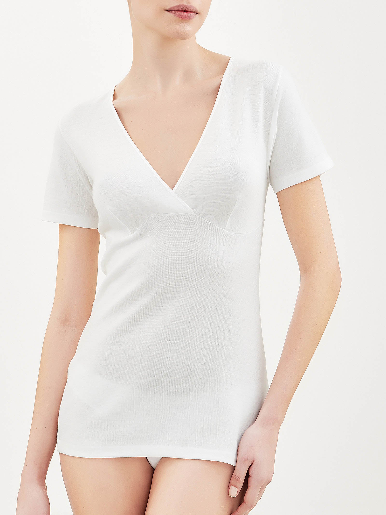 Ragno Sintonia maglietta donna bianca doubleface calda