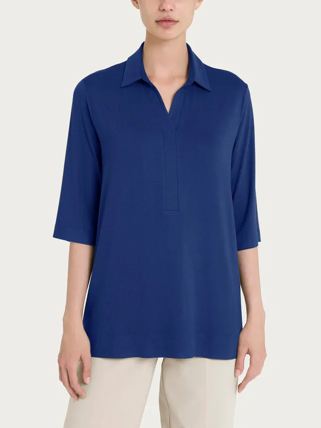 Ragno Viscosa Summer polo manica 3/4 blu Blueberry
