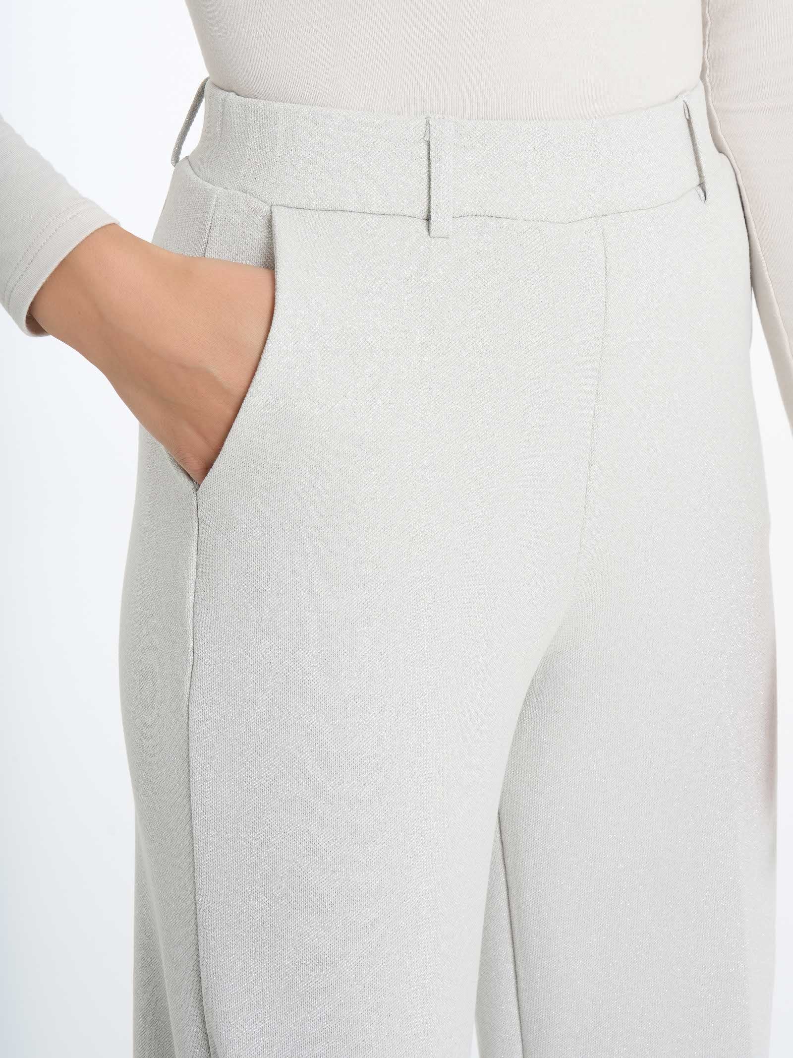 Ragno Eco Jacquard Pantalone Wide Leg Champignon