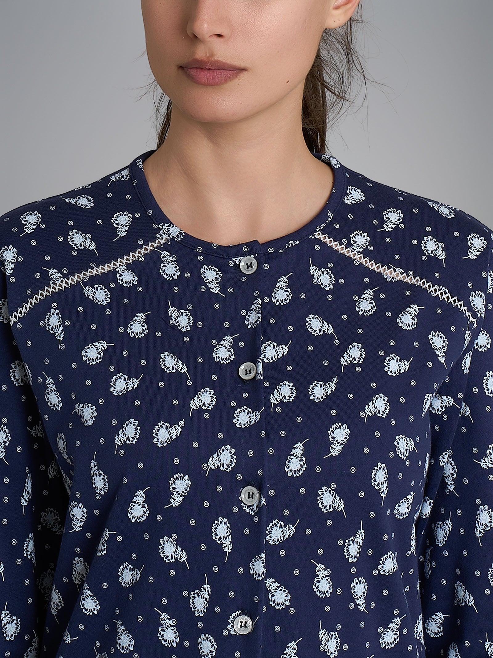 Ragno Jersey Camicia da notte Naval Academy Fiore cotone