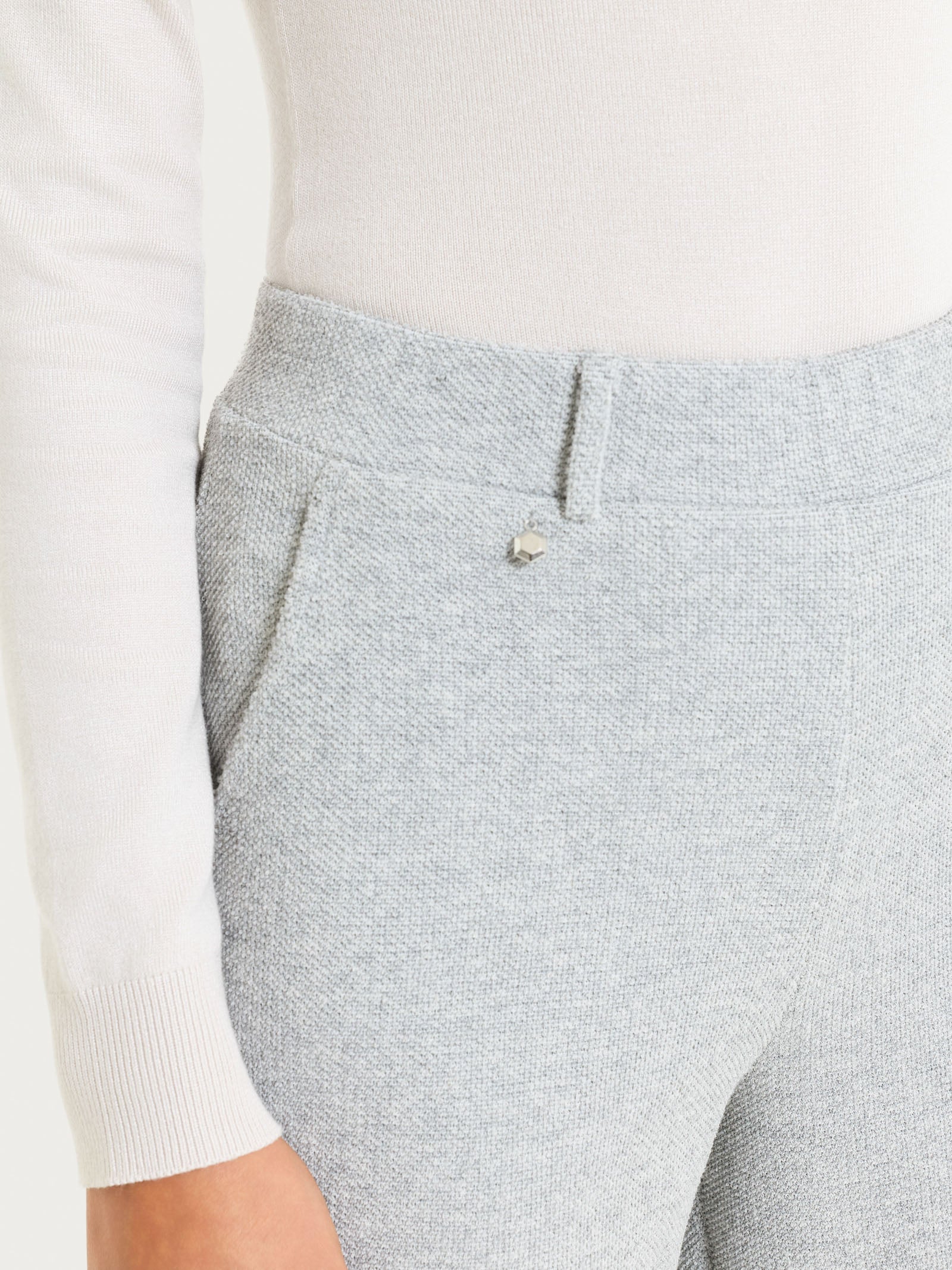 Ragno Pantalone Ampio Japanese Fleece Caldo Grigio Melange