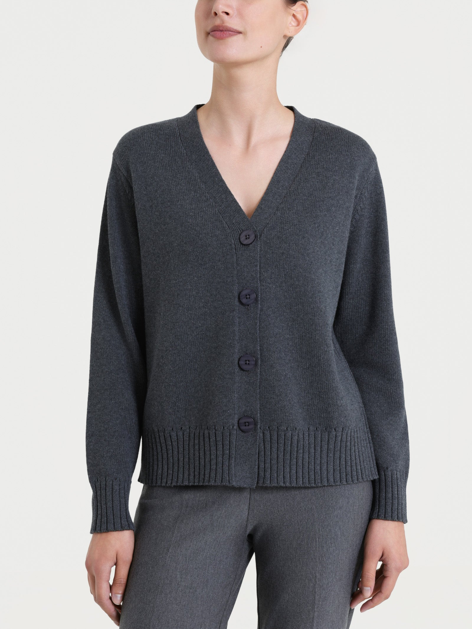 Ragno Winter Cotton cardigan scollo V donna ardesia mel.