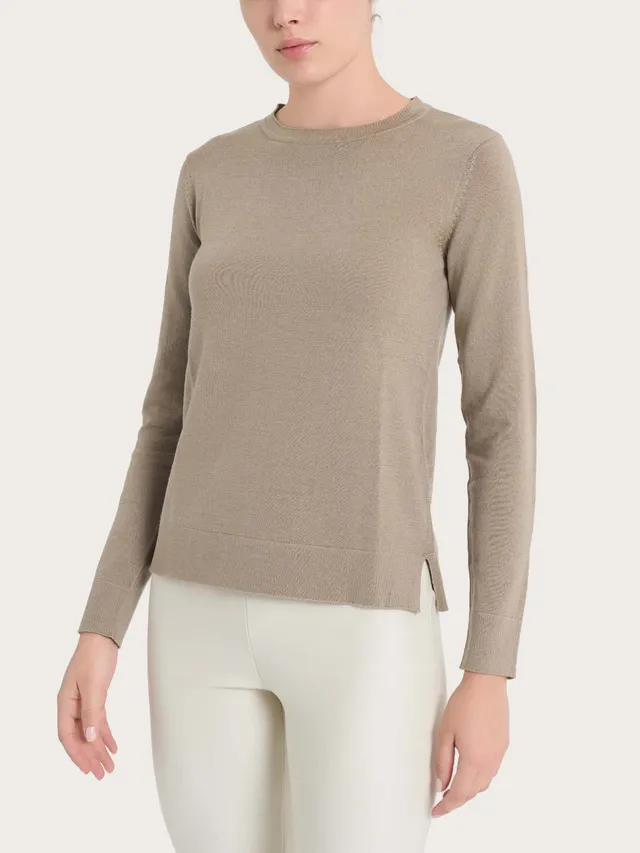Ragno Merino Soft girocollo maglia lana merino Weathered Teak