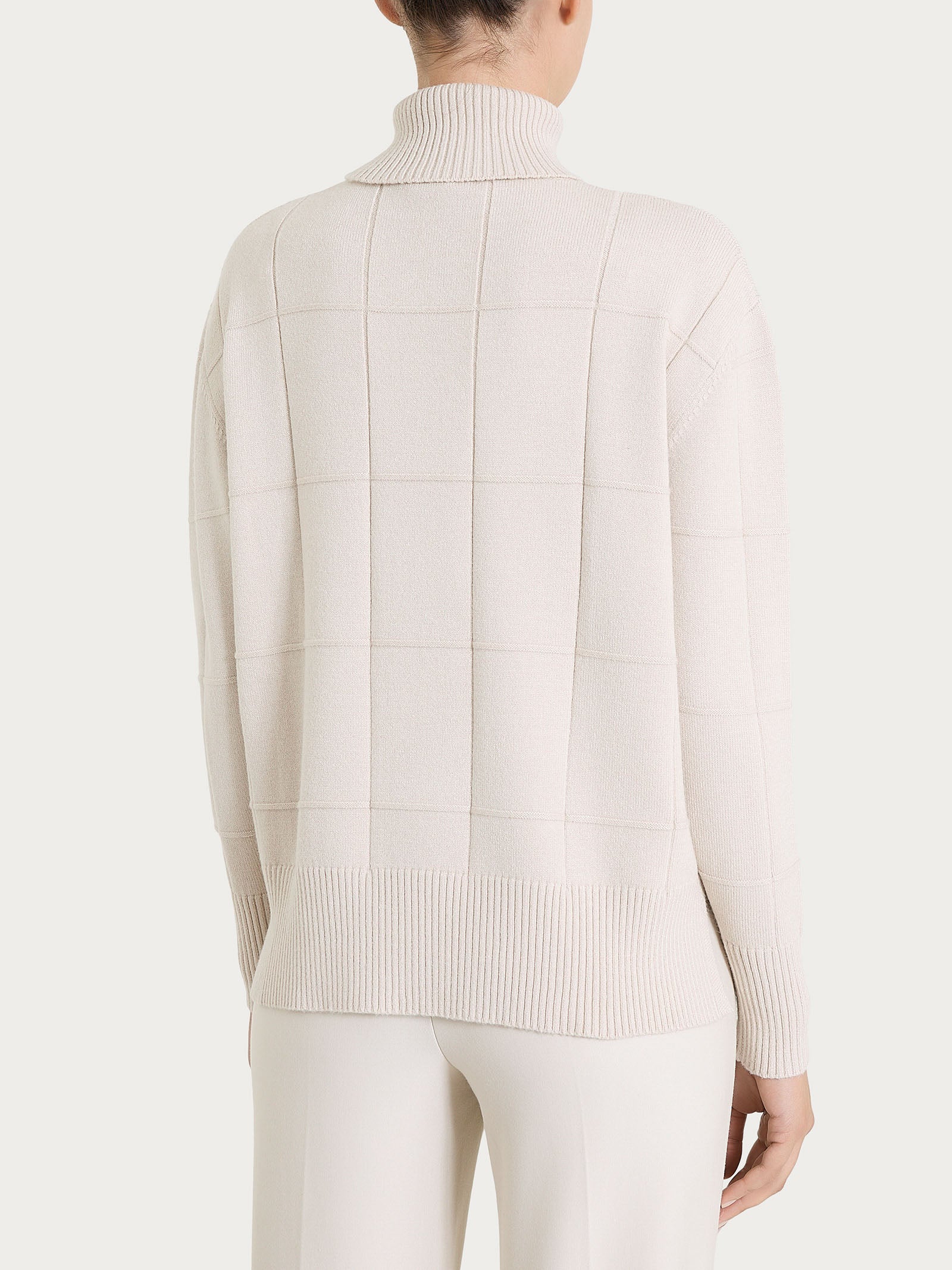 Ragno Super Soft dolcevita donna check champignon viscosa