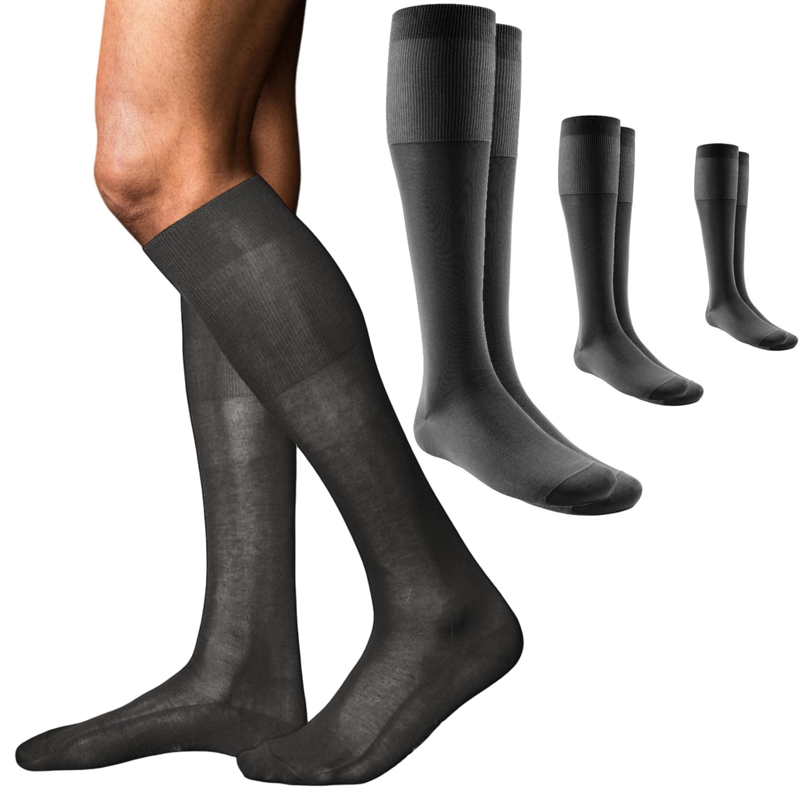 Lady C Dublo calze lunghe uomo misto lana 3 paia eleganti invernali