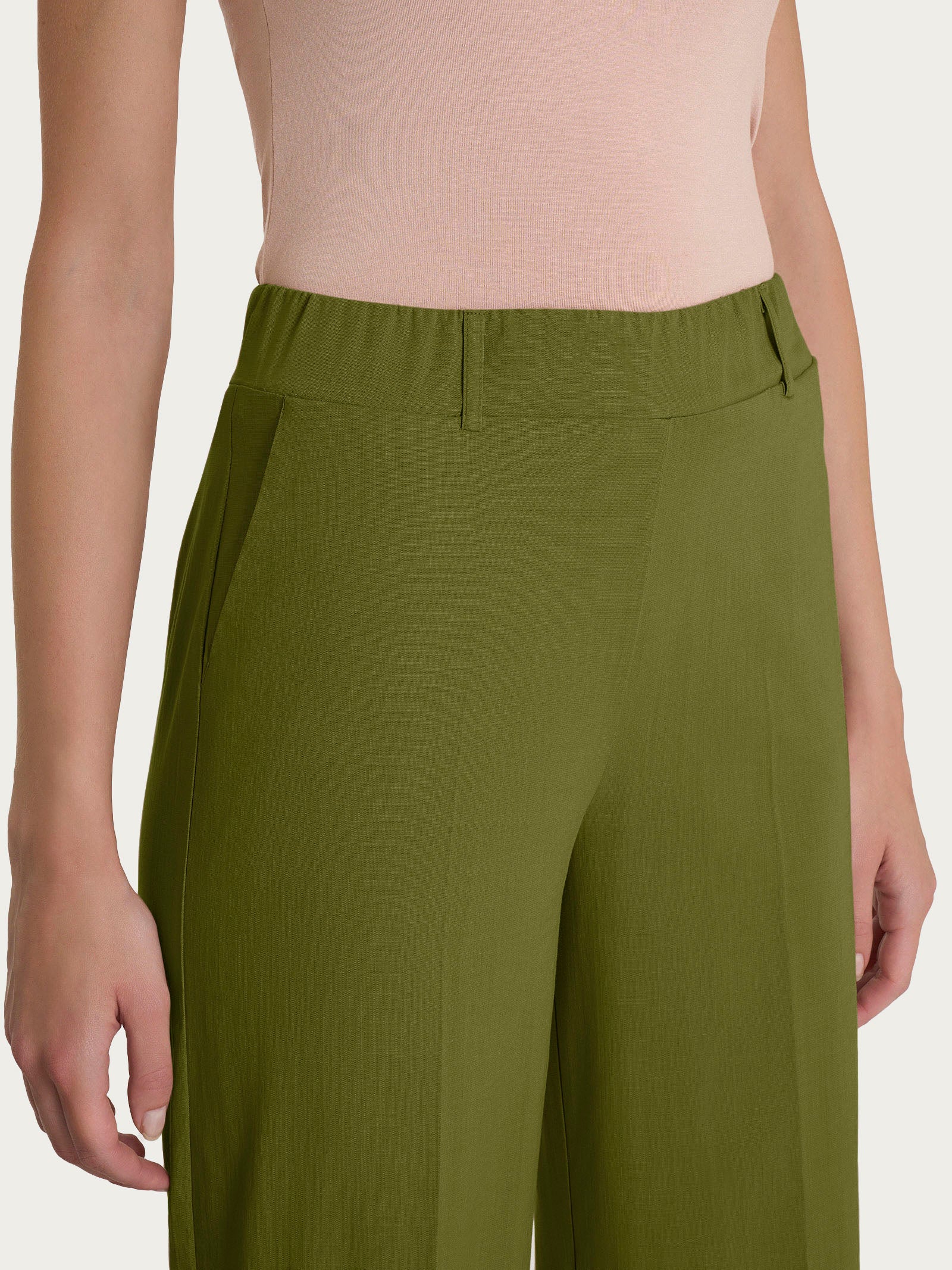 Ragno Super Natural pantalone ampio Sphagnum tasche tencel